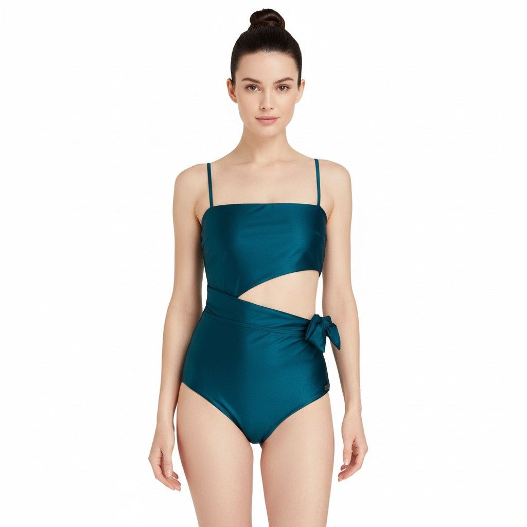 Zimmermann Zimmermann Teal Cutout Bow-Detail One Piece Swimsuit, A0/US4 Size ONE SIZE - 7 Thumbnail