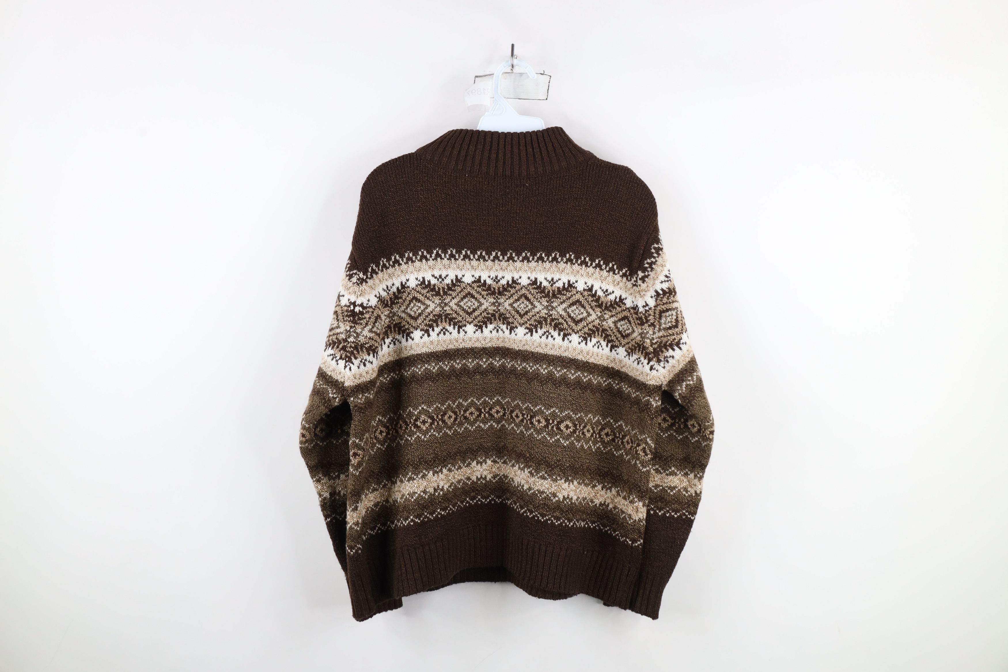 Vintage Vintage 90s Streetwear Blend Fair Isle Knit Half Zip Sweater Size L / US 10 / IT 46 - 9 Thumbnail