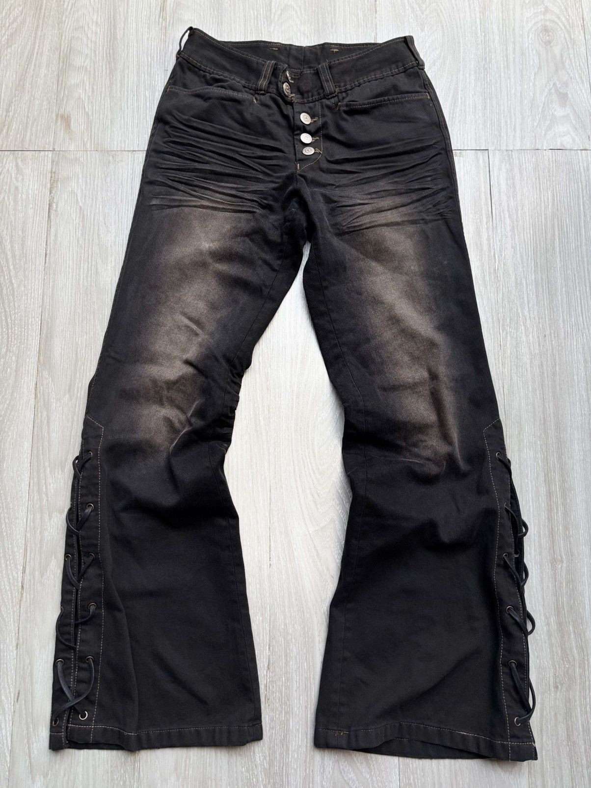 Tornado Mart Japan Lace Flare Pants Tornado Mart lace up flared pants