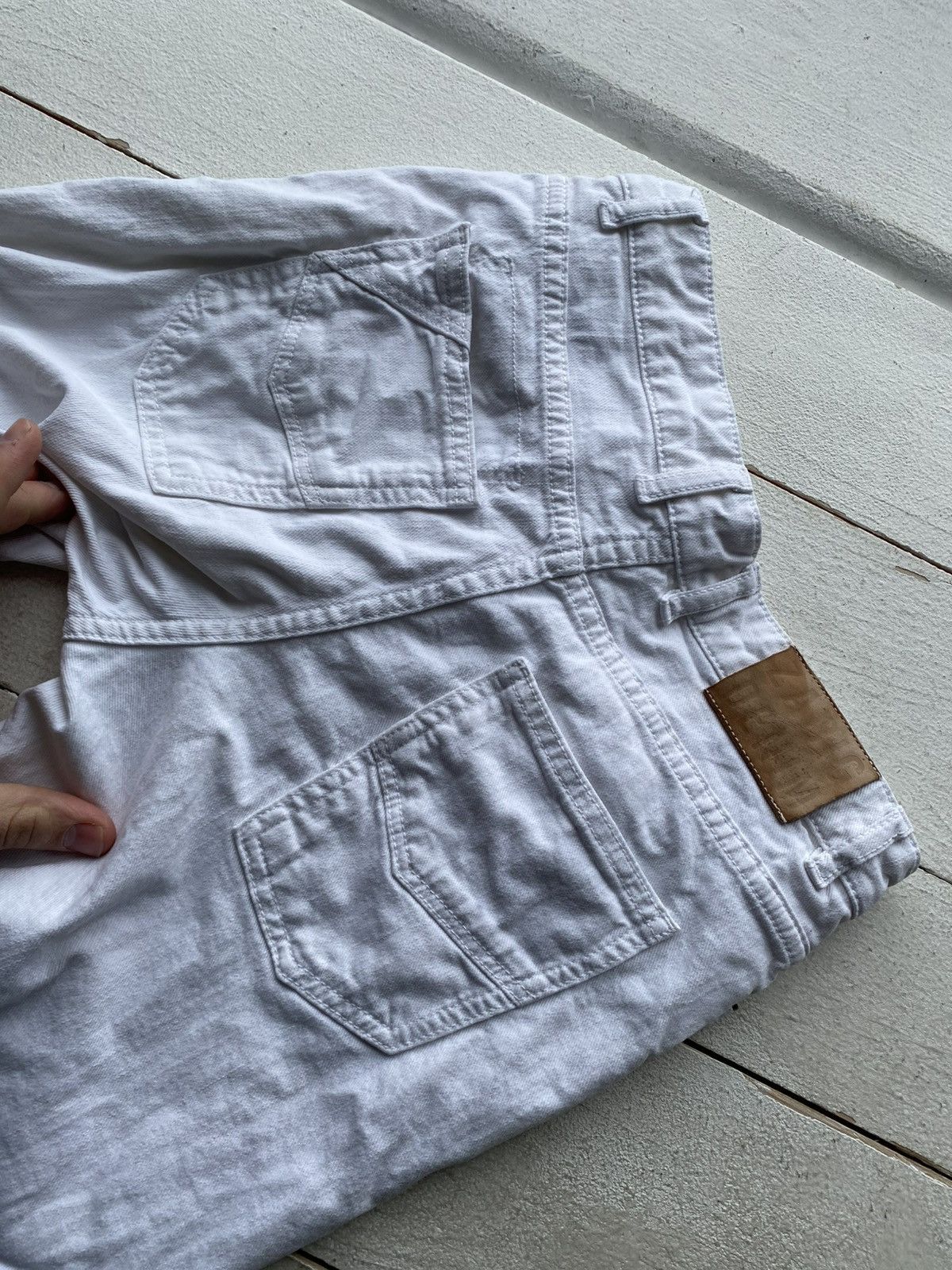 Zadig & Voltaire 00s Zadig & Voltaire Y2K White Utility Pants Knee Patch Size 27" / US 4 / IT 40 - 13 Thumbnail
