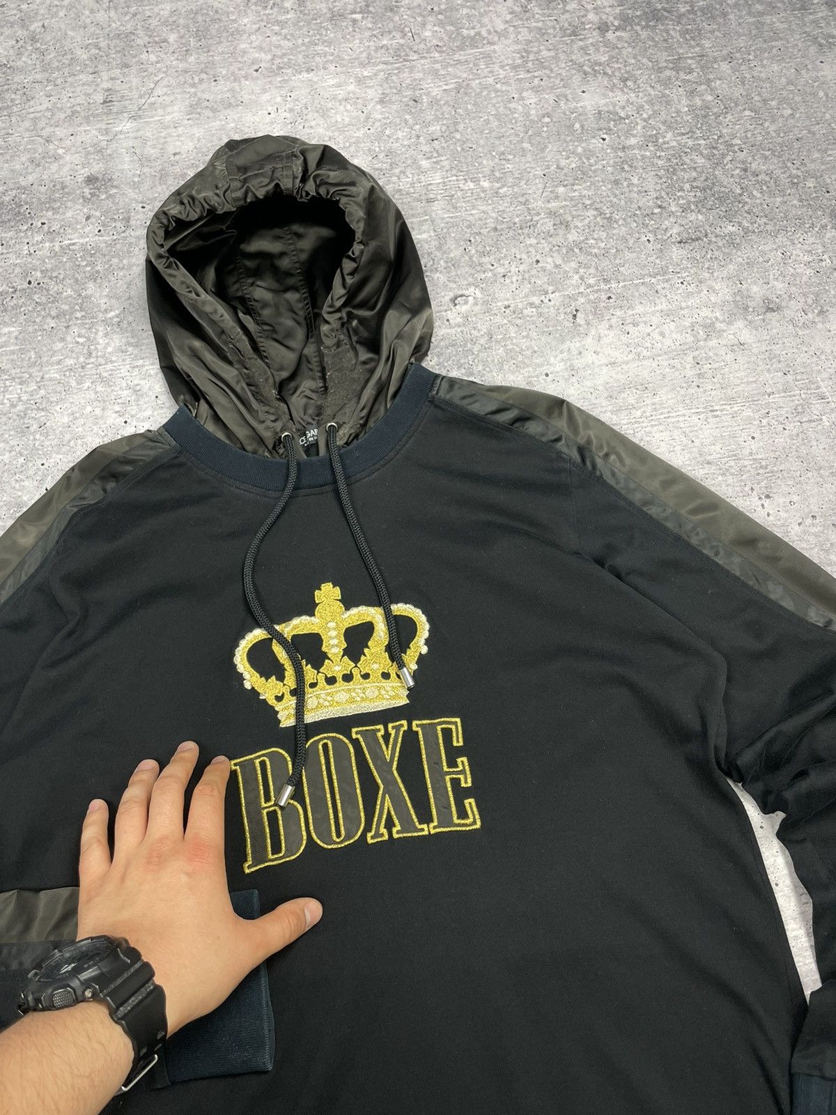 Designer × Dolce & Gabbana Vintage Dolce&Gabbana Blue Big Logo Boxe Nylon Luxury Hoodie Size US M / EU 48-50 / 2 - 6 Thumbnail