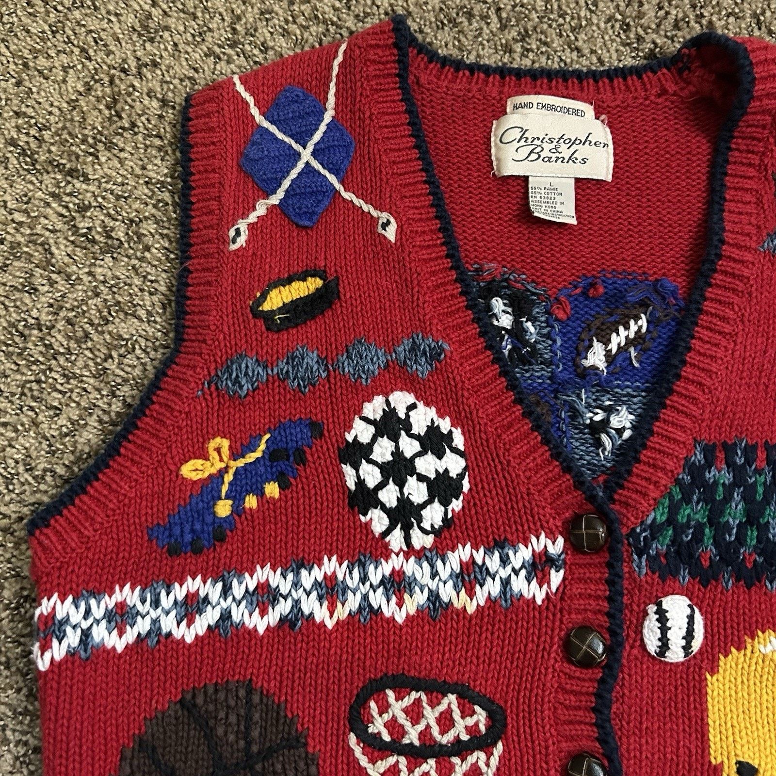 Other Vintage Christopher & Banks Embroidered Sports Vest/Shirt Lg Size L / US 10 / IT 46 - 11 Thumbnail