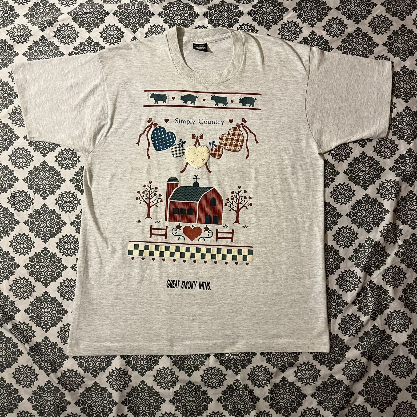 Vintage VTG 90s Simply Country Great Smoky Mountains Cottage Tee Size XL / US 12-14 / IT 48-50 - 1 Thumbnail