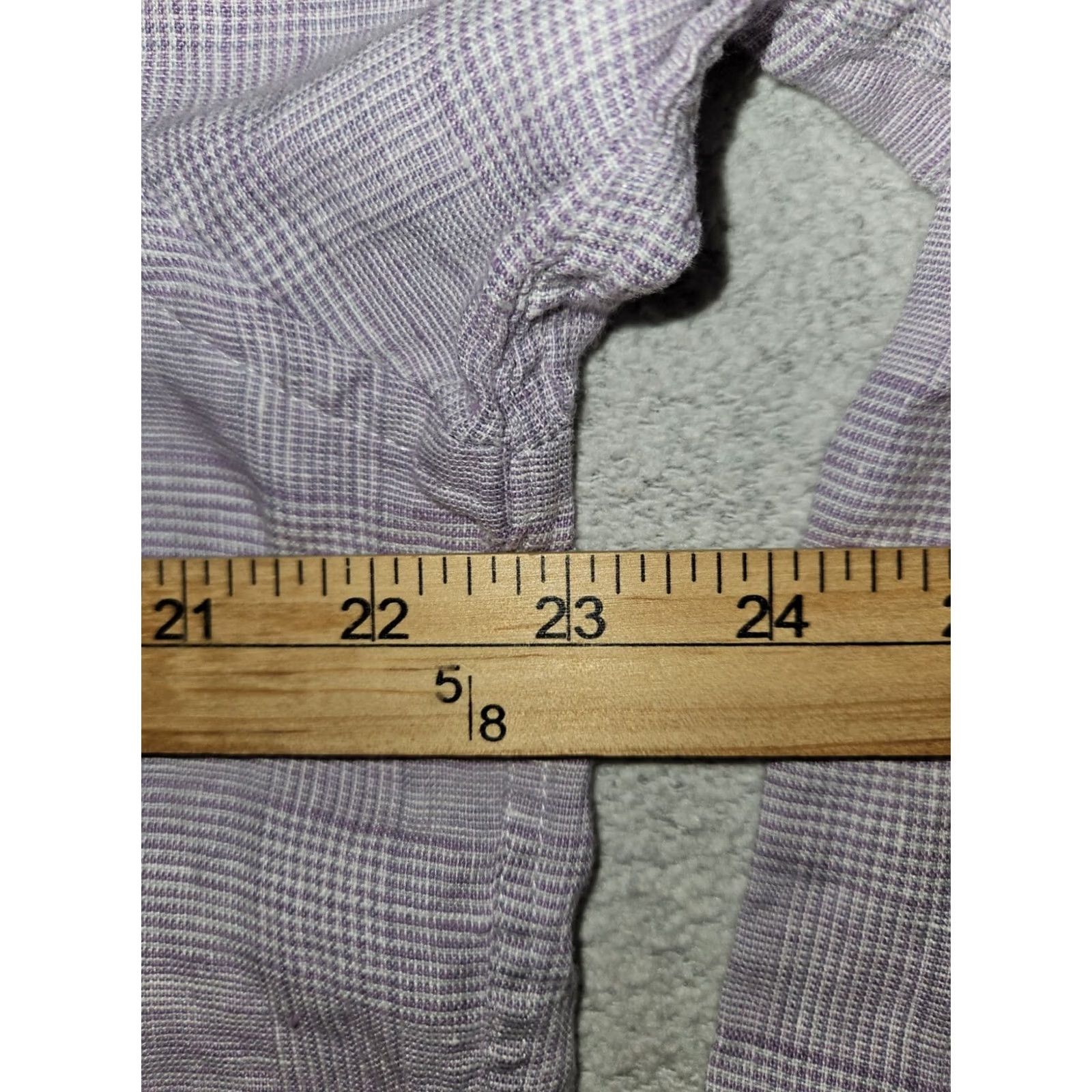 UNTUCKit UNTUCKit Button-Up Shirt Long Sleeve Men's XL Slim Fit 100% Linen Wrinkle Resistant Lavender Check Classic Dad Hipster Preppy Travel Casual Business Size US XL / EU 56 / 4 - 3 Thumbnail