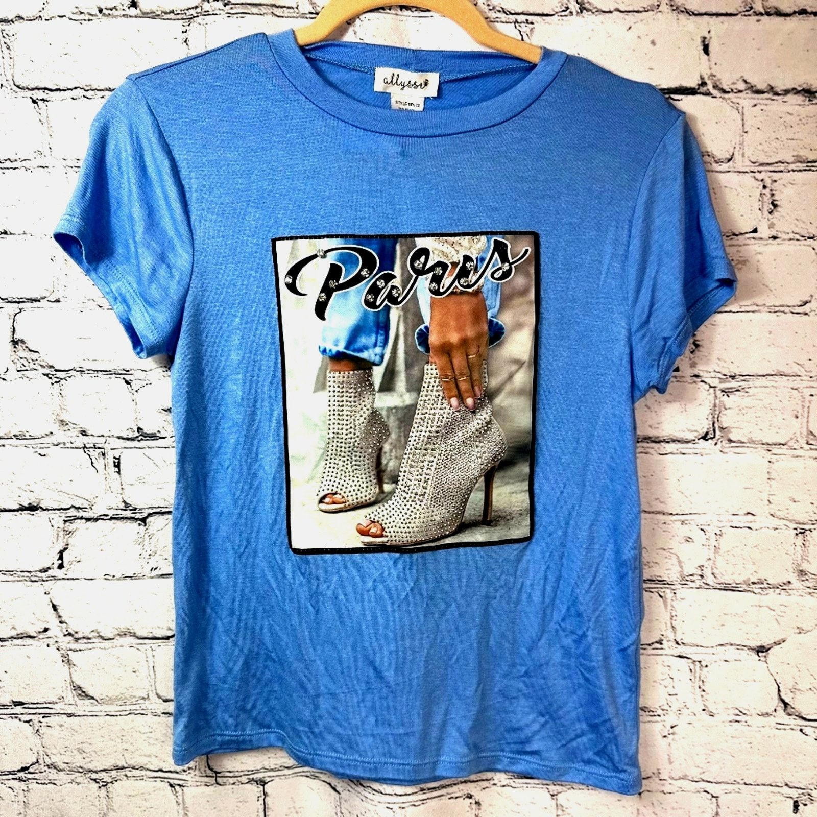 Other Studs Rhinestones Alyssa Rhinestones Studs Tee Shirt Blue XS Size XS / US 0-2 / IT 36-38 - 4 Thumbnail