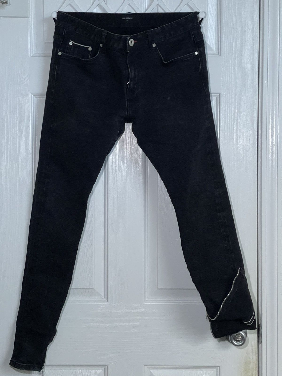 Represent Clo. Represent black denim with ankles zip. Size US 31 - 1 Thumbnail