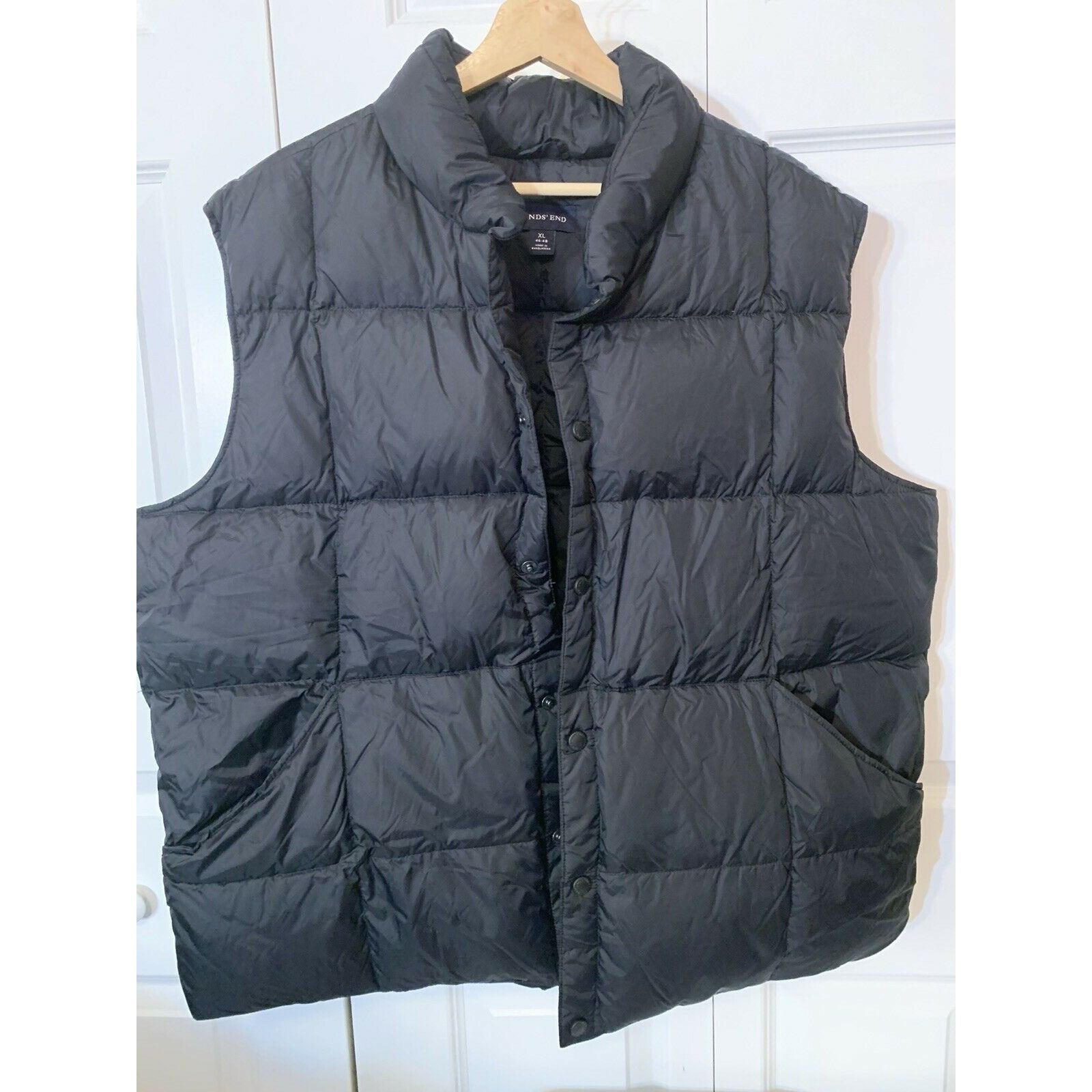 Land's End Men’s Sz XL 46-48 Black Down Feather Puffer Jacke