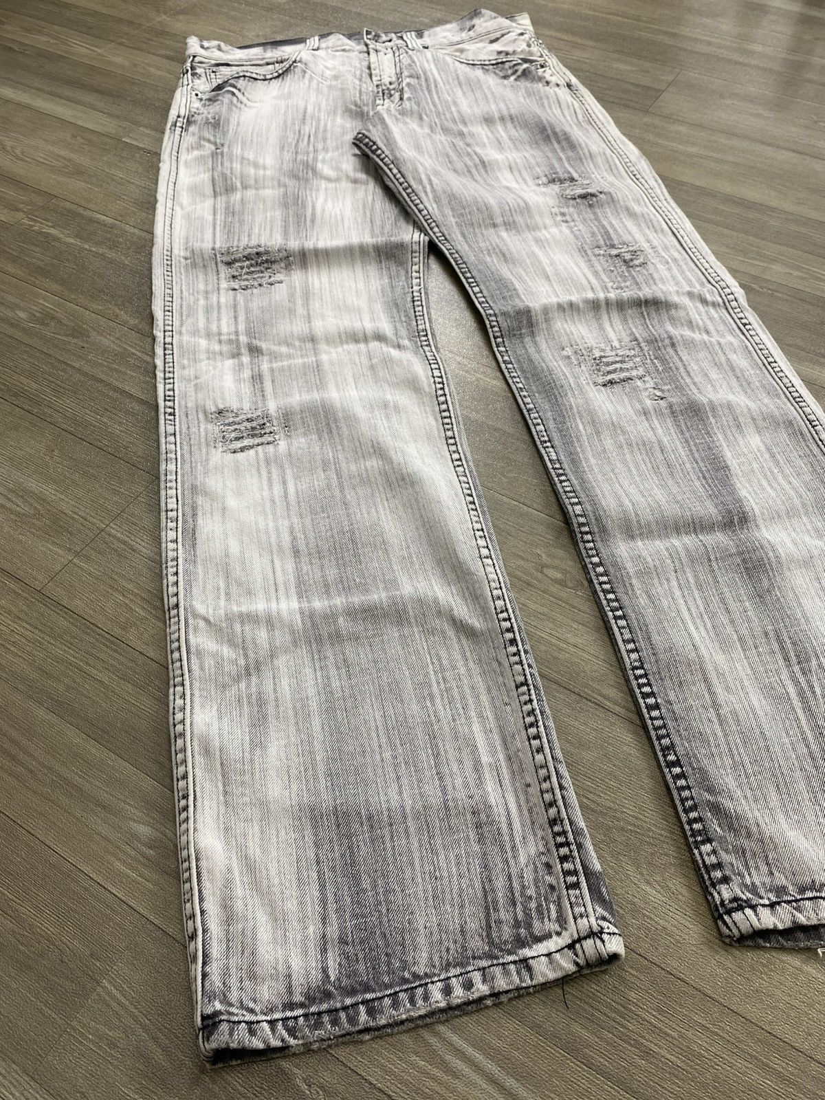 Japanese Brand 2000s Tornado Mart Style Acid Wash Punk Lgb Distressed Jeans Size US 32 / EU 48 - 4 Thumbnail