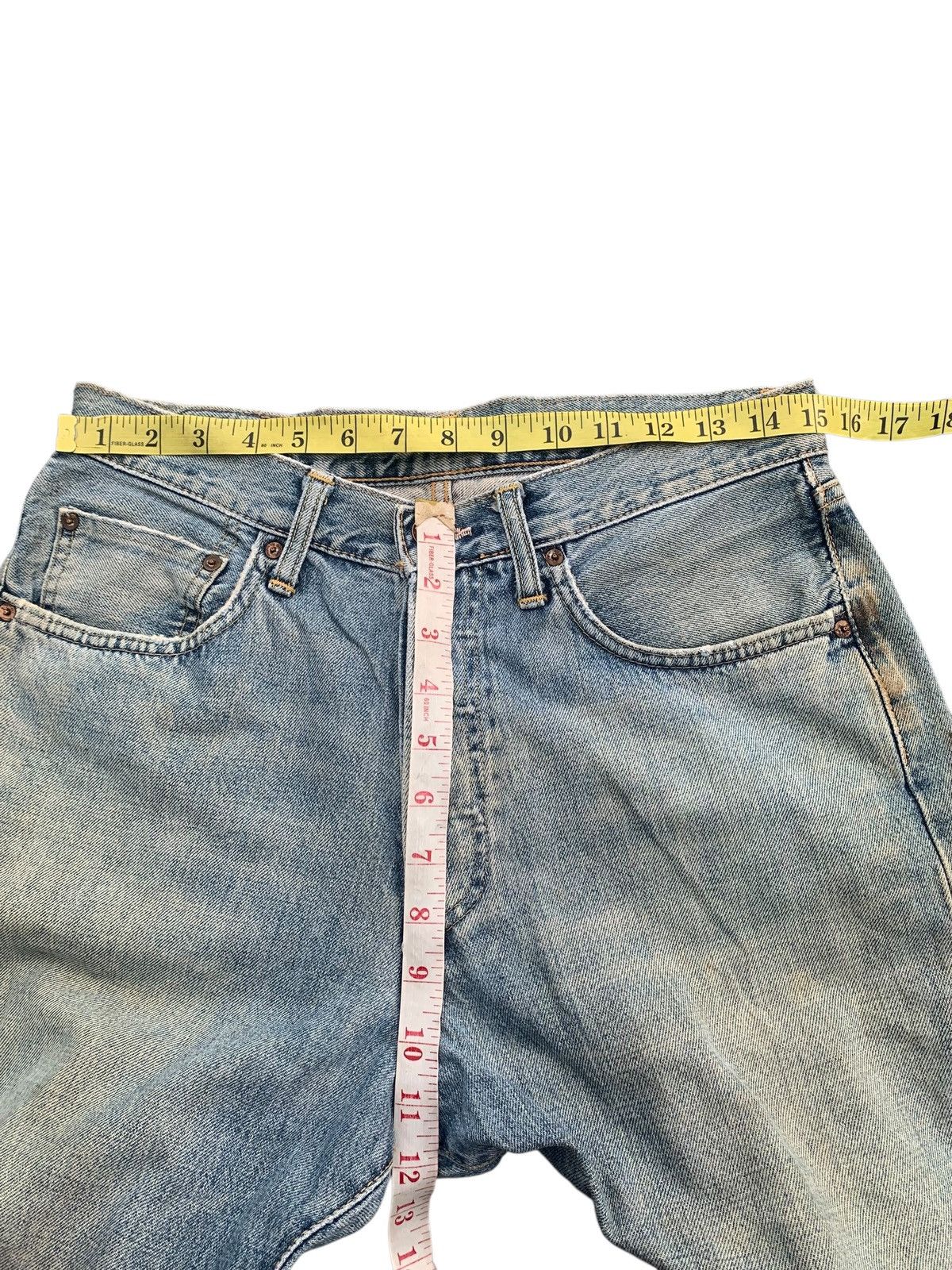 Kapital VINTAGE EDWIN 505 SELVEDGE SHORT JAPANESE DISTRESSED DENIM Size US 31 - 17 Thumbnail