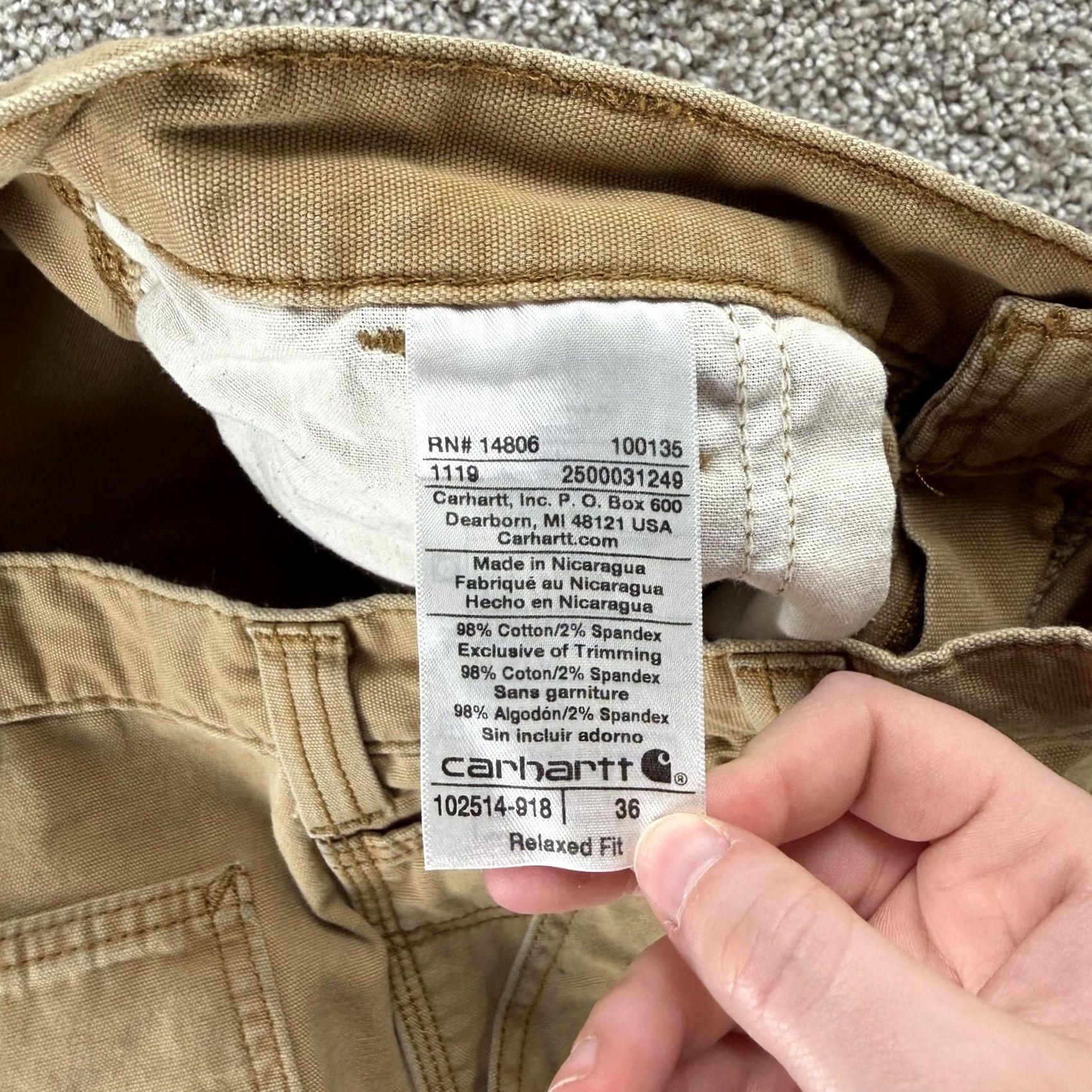 Carhartt Carhartt Cargo Shorts Mens 36 Beige Relaxed Fit Workwear Distressed Canvas Size US 36 / EU 52 - 7 Thumbnail