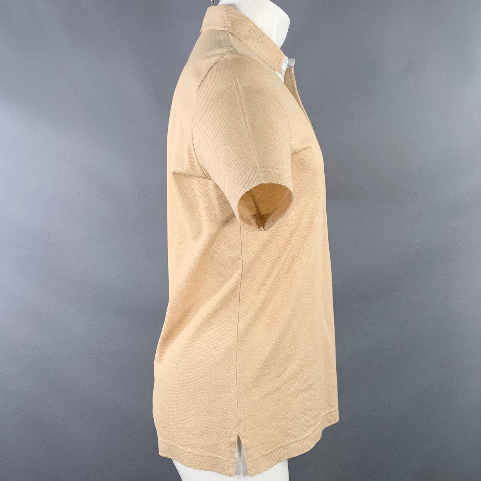 Pal Zileri PAL ZILERI Beige White Blue Contrast Trim Short Sleeve Polo Size US M / EU 48-50 / 2 - 2 Thumbnail