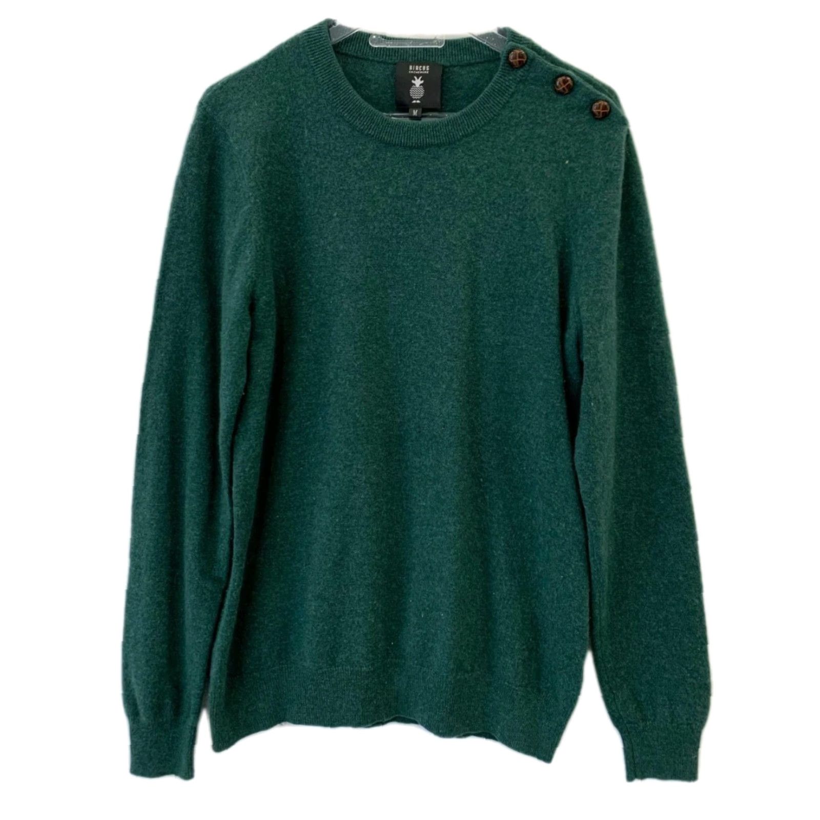 Vintage Hircus Sweater Green Men's M Crewneck Cashmere Pullover 100% - Vintage? No (pre-owned) Size US M / EU 48-50 / 2 - 2 Thumbnail