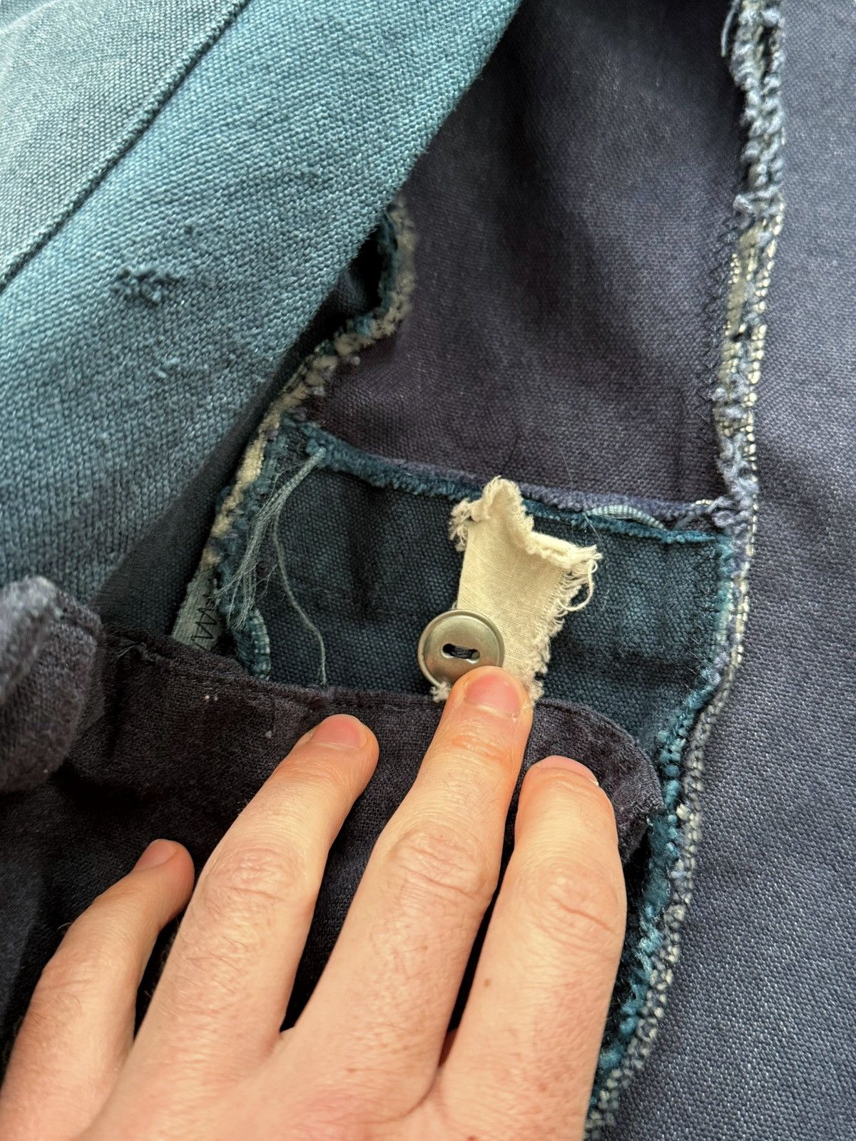 Greg Lauren 2014 OG THE BLUE Patchwork Mailbag Blazer Size US S / EU 44-46 / 1 - 22 Thumbnail