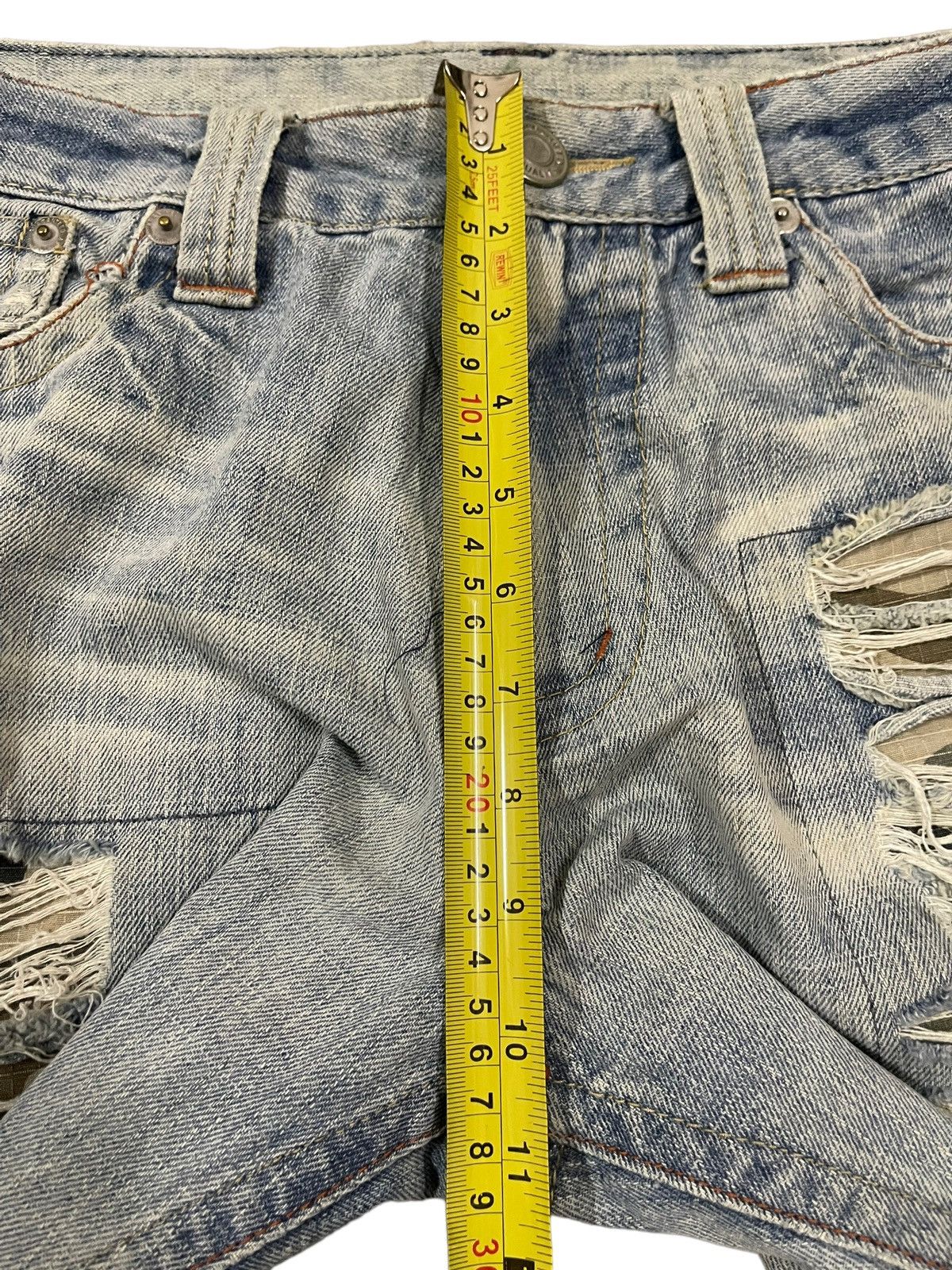 14th Addiction Vintage Japanese Brand Blue Wash Distressed Baggy Jeans Size US 31 - 13 Thumbnail