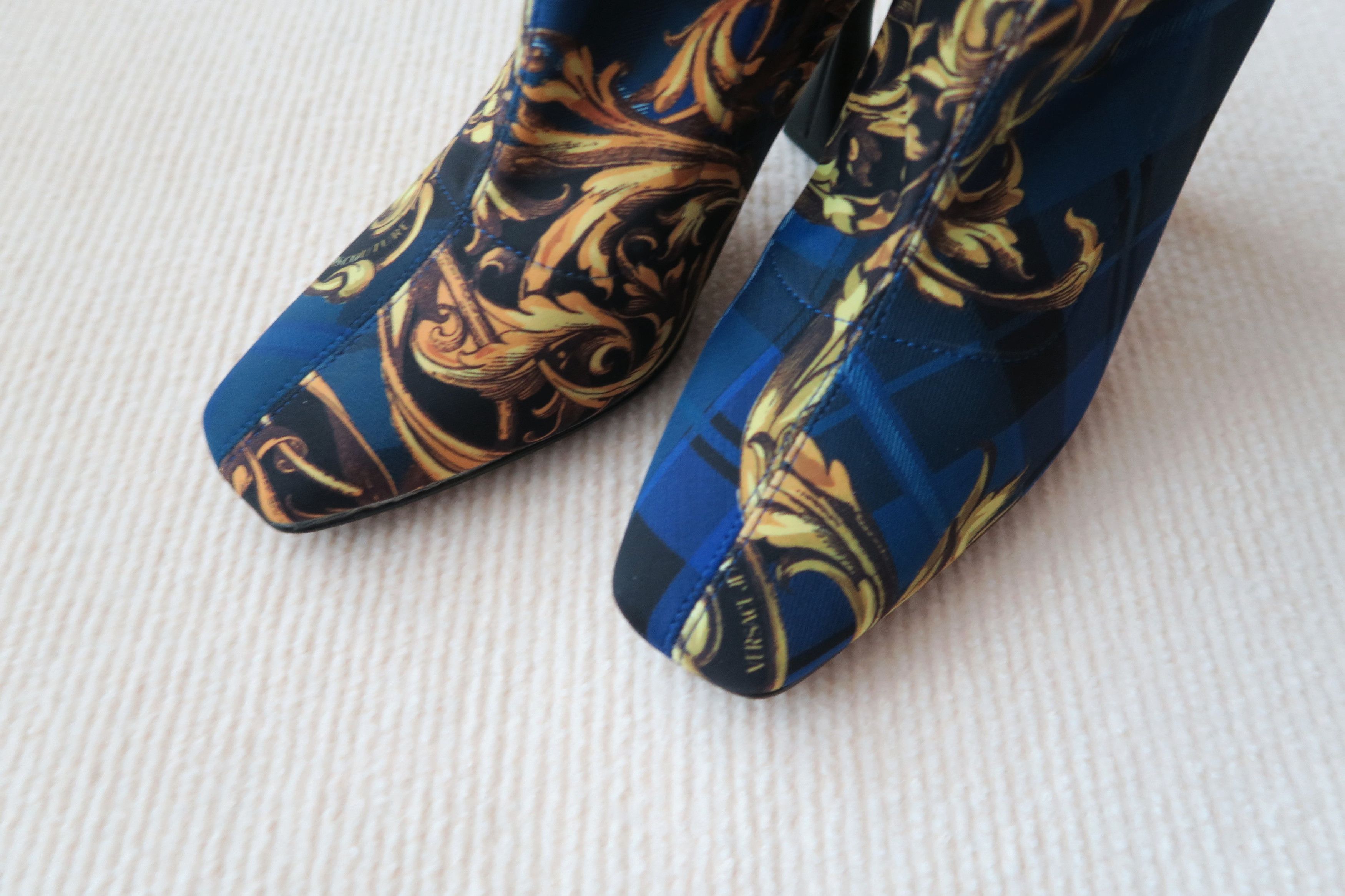 Versace Jeans Couture Versace Jeans Couture VJC Baroque Print Ankle Sock Boots Size US 7 / IT 37 - 4 Thumbnail