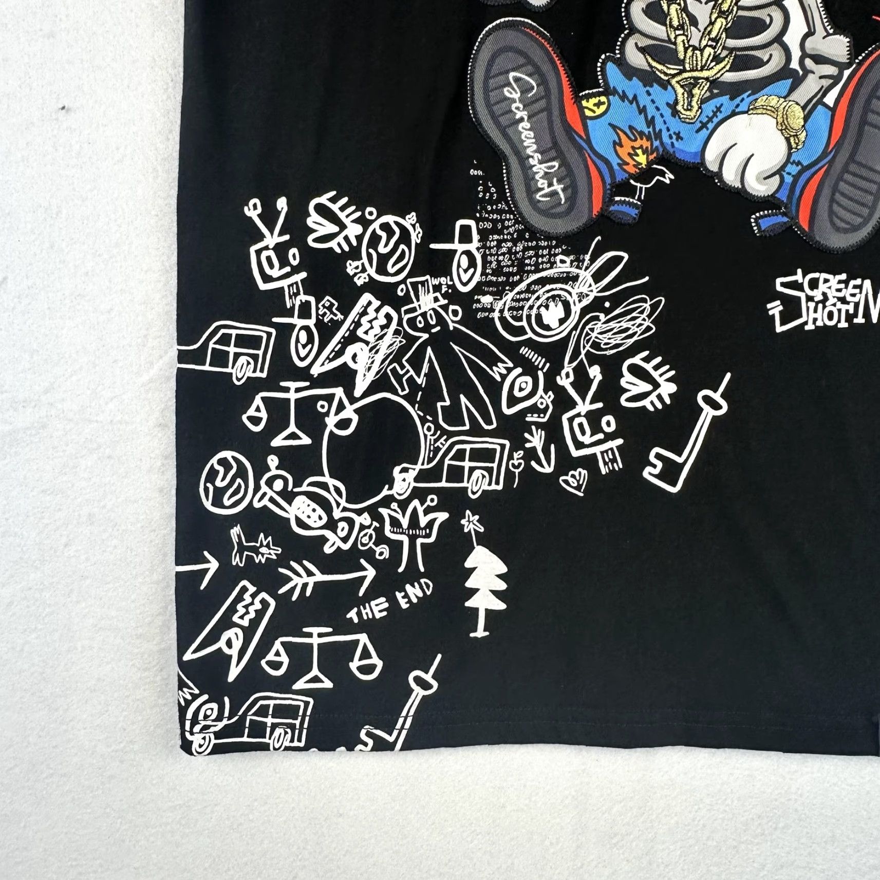 Vintage Screenshot Shirt Mens Medium Black Graphic Skeleton Bear Streetwear Urban Art Tee Size US M / EU 48-50 / 2 - 3 Thumbnail