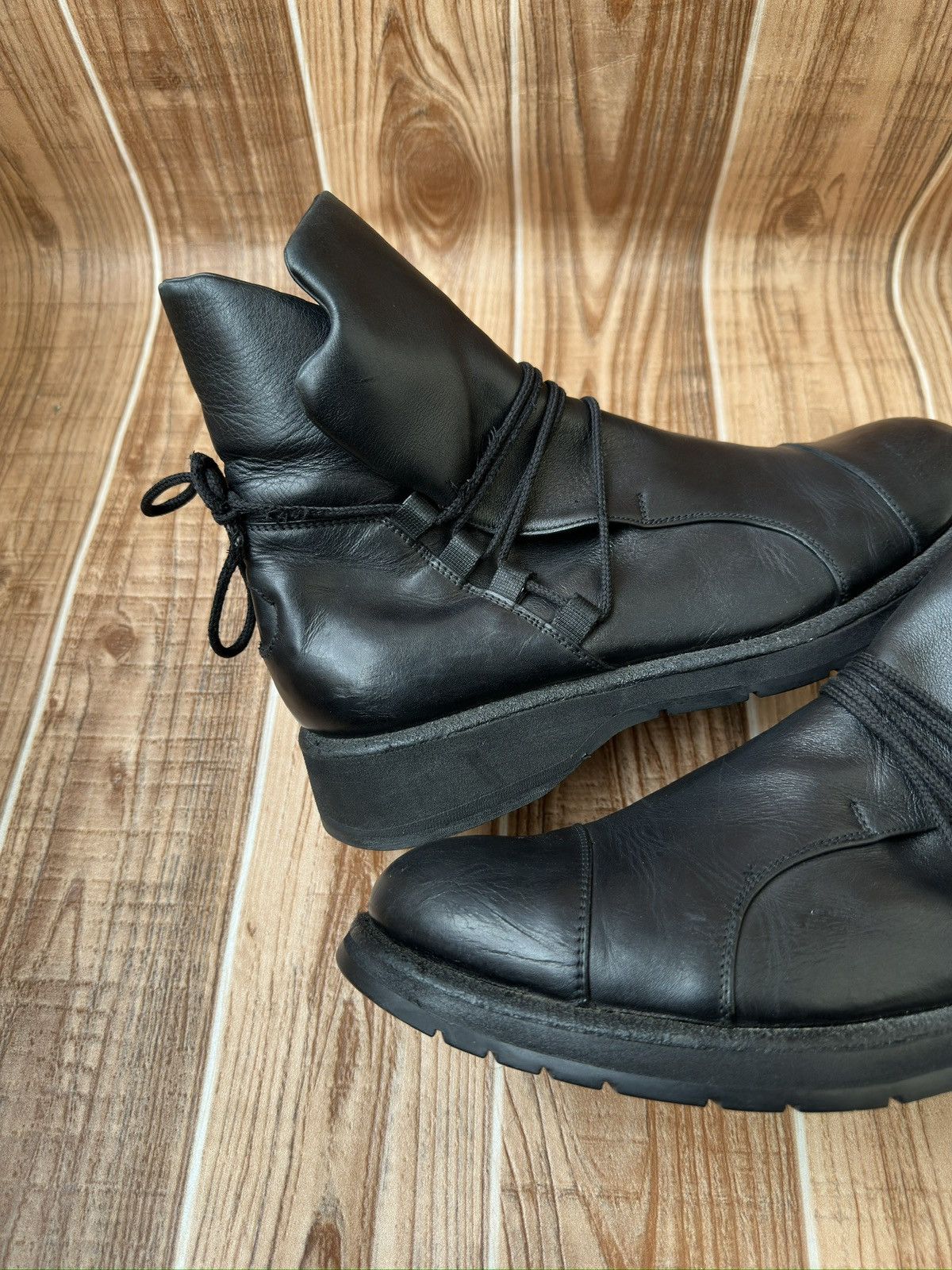 Emporio Armani Empirio Armani Leather Biker Lace Up Boots Like Rick Owens Size US 10 / EU 43 - 7 Thumbnail