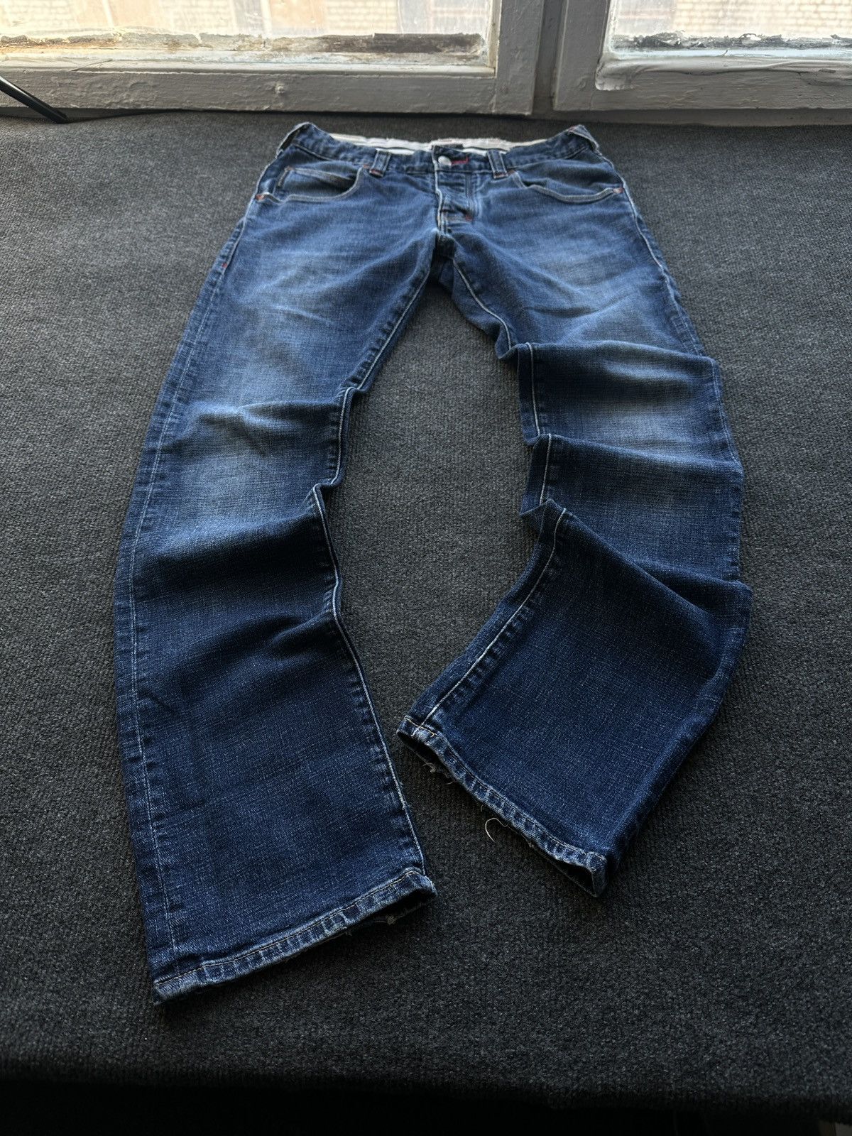 Armani 🚨Y2K WOMEN ARMANI JEANS WITH LOGO AVANT GARDE DENIM PANTS Size 30" / US 8 / IT 44 - 1 Thumbnail