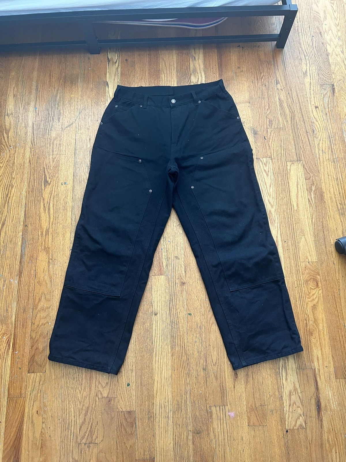 Image of Supreme Double Knee Painter Pants in Black, Men's (Size 33)