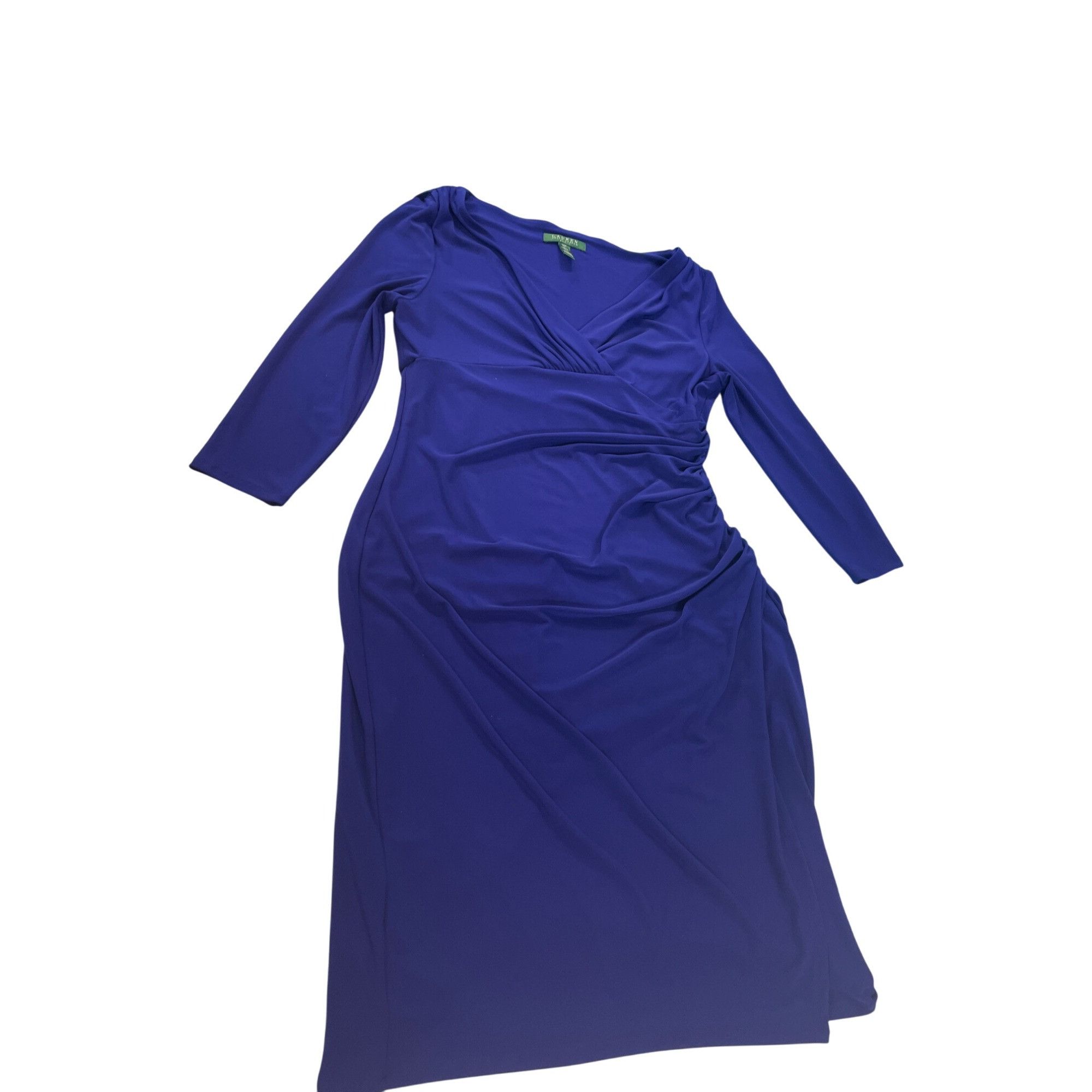 Lauren Ralph Lauren Lauren Ralph Lauren Womens blue v neck poly elast maxi Sleev Size XL / US 12-14 / IT 48-50 - 1 Thumbnail