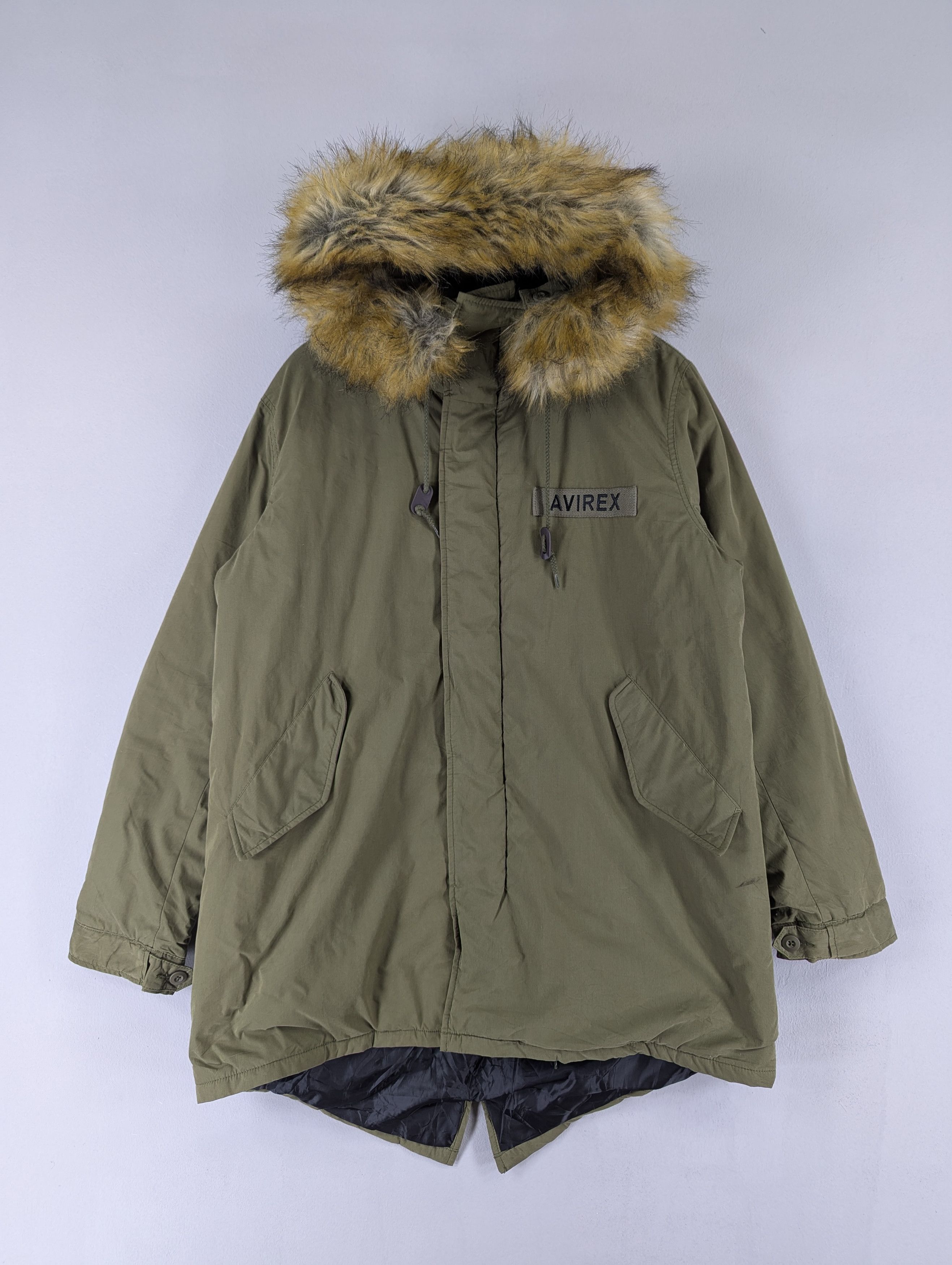 Avirex Mods Heavy Coat Parka Jacket With Hoodie Size L