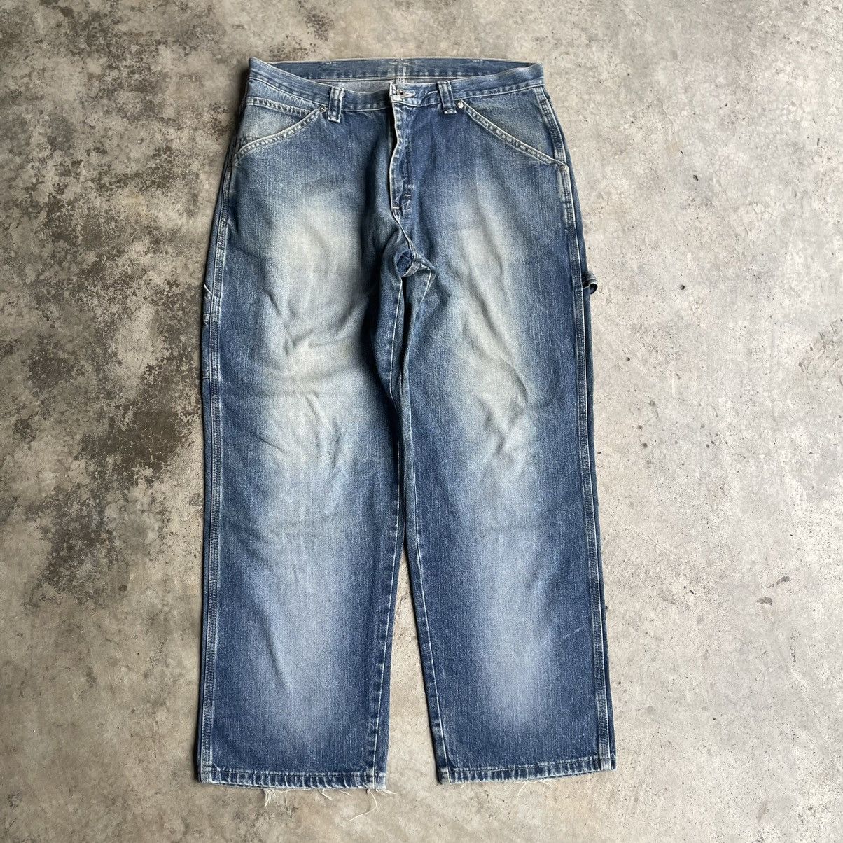 Japanese Brand 🔥American Blu Jeans Distress Baggy Bushpants Denim Size US 37 - 1 Thumbnail