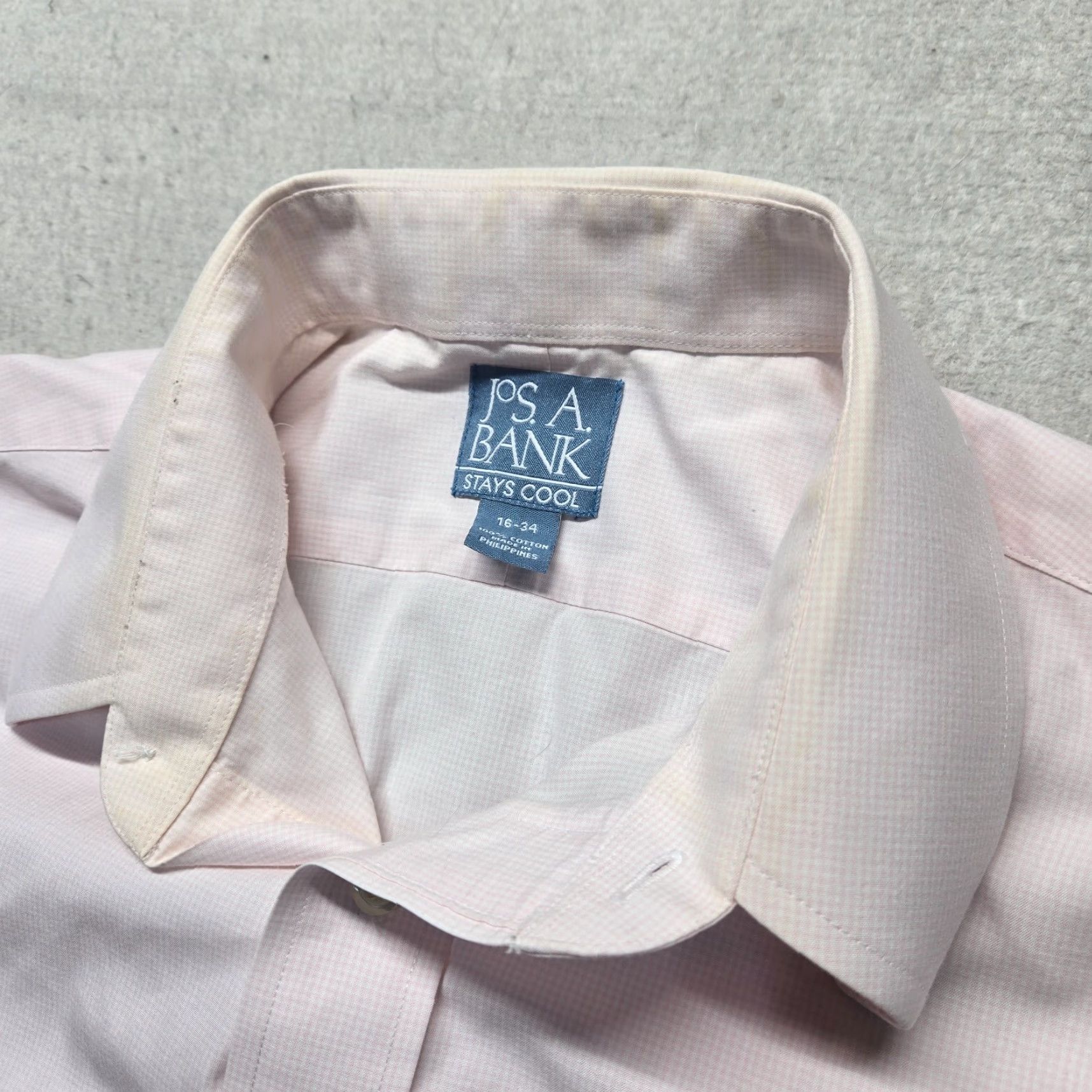 Jos. A. Bank Jos A. Bank Stays Cool White 100% Cotton Button Up Dress Shirt Adult Men's 16 34 Size 42R - 7 Thumbnail