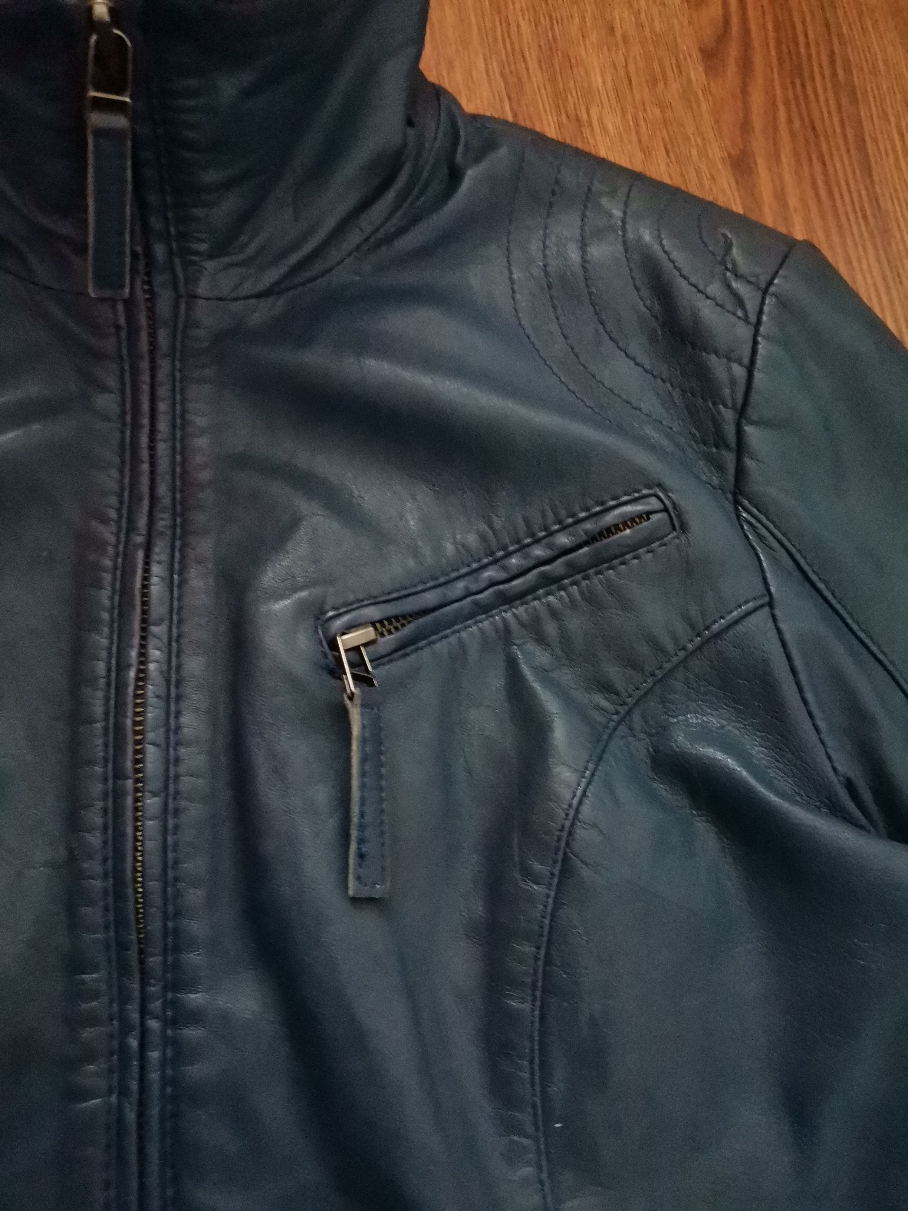 Vintage Vintage Blue Dog Women's Leather Jacket Size M / US 6-8 / IT 42-44 - 3 Thumbnail