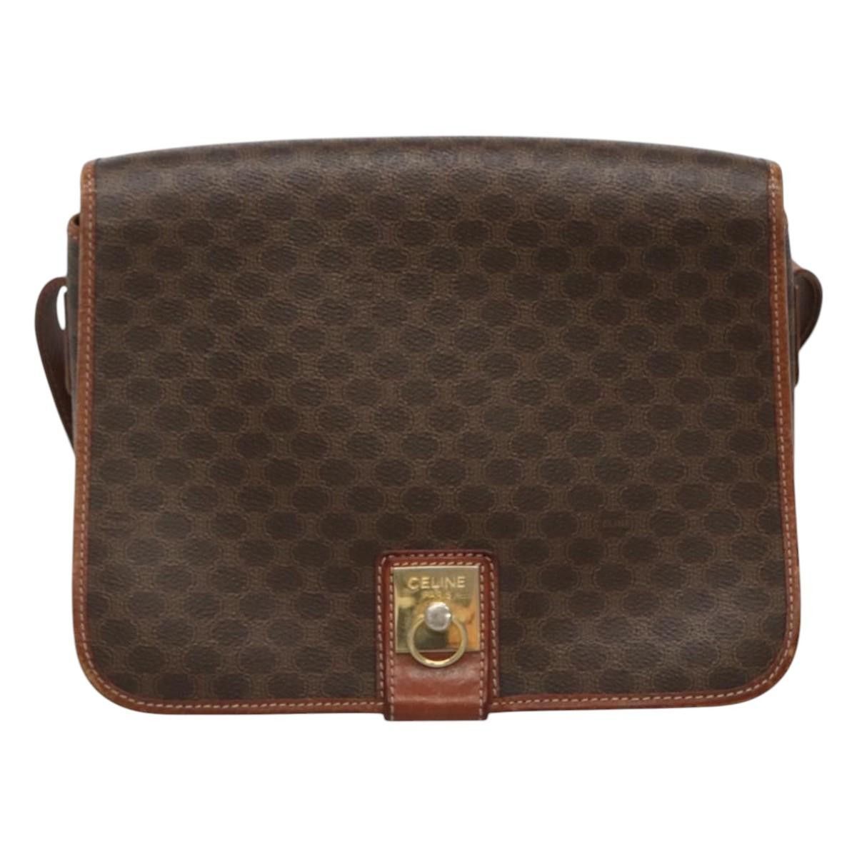 Celine CELINE Macadam Canvas Shoulder Bag Pvc Leather Brown Size ONE SIZE - 2 Thumbnail