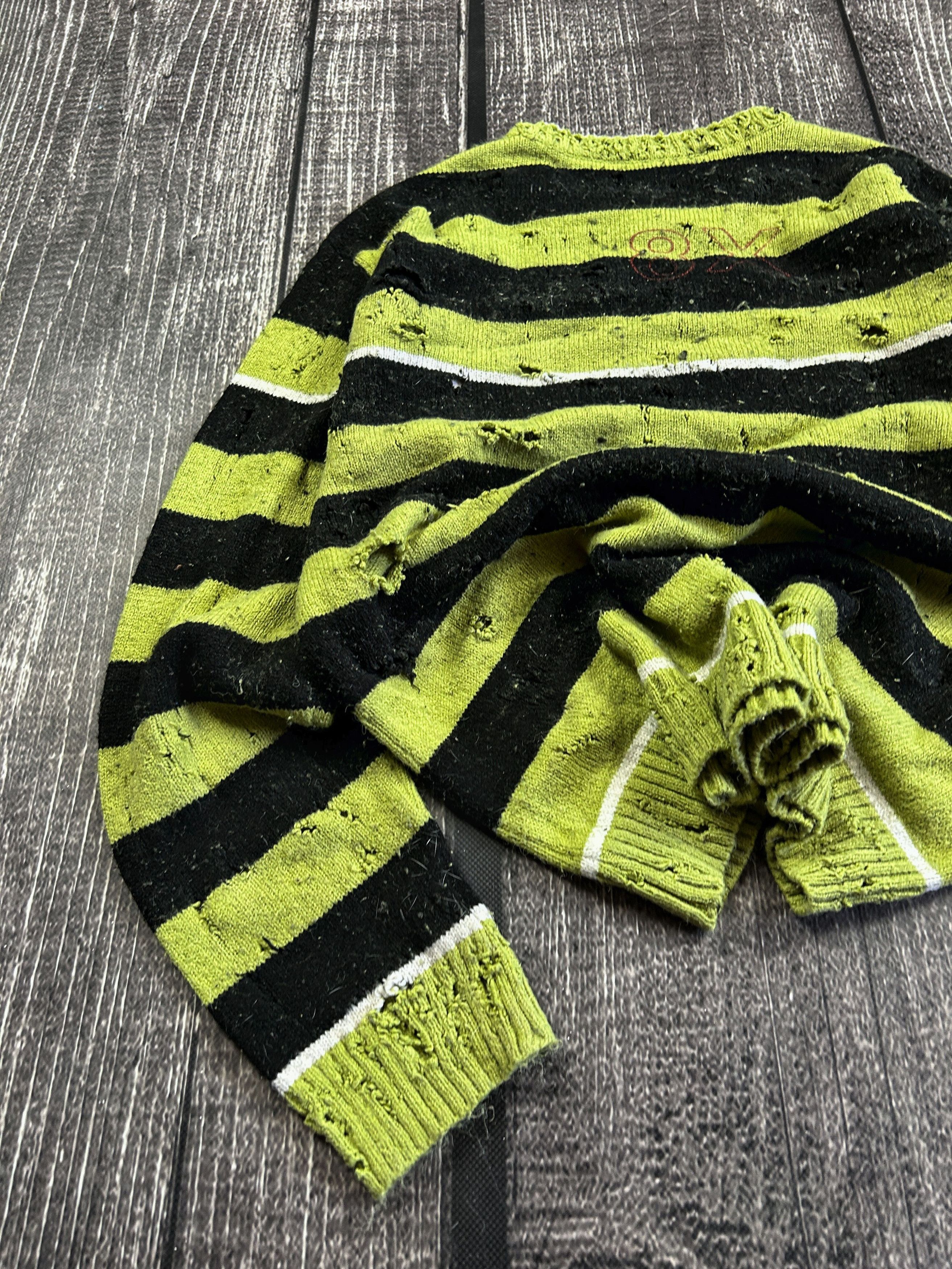 Japanese Brand Y2K Distressed Striped Grunge Knit Sweater Punk Archive Size US M / EU 48-50 / 2 - 6 Thumbnail
