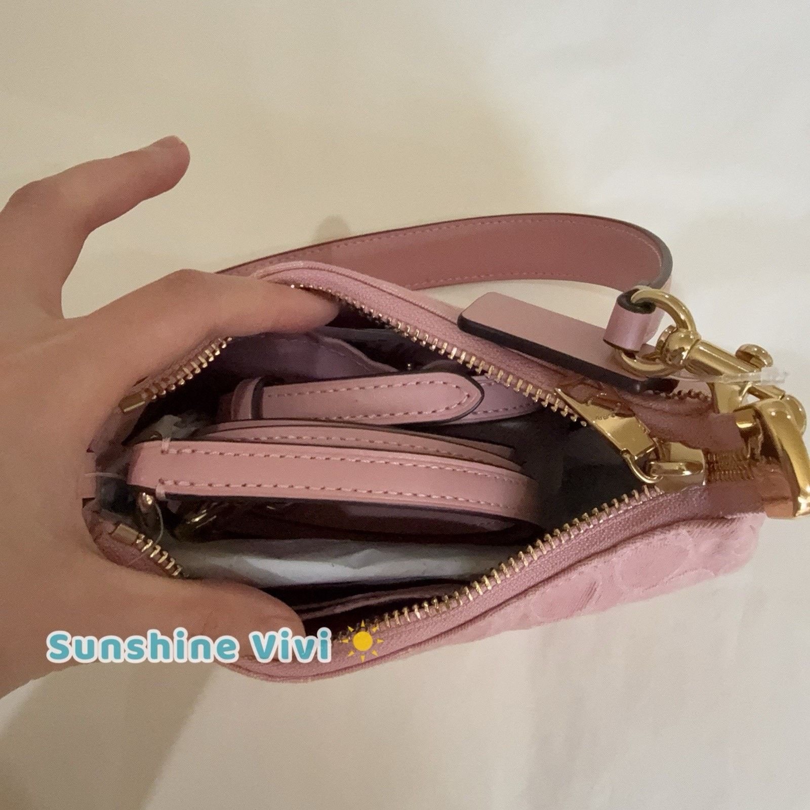Coach NWT Coach Teri Mini Crossbody Bag Denim CFF97 Light Pink Size ONE SIZE - 5 Thumbnail