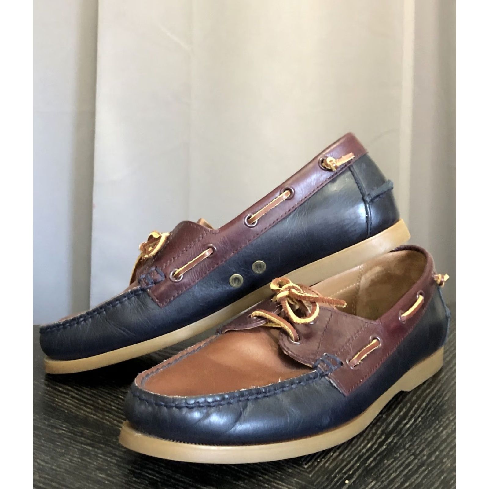 Polo Ralph Lauren Polo Ralph Lauren Mens Boat Shoes Merton Leather Brown Blue Size 9D Size US M / EU 48-50 / 2 - 2 Thumbnail