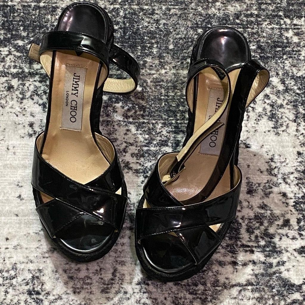 Jimmy Choo Jimmy Choo Patent Espadrille Sandals Size EU 37 WUS 6.5 Size US 6.5 / IT 36.5 - 1 Thumbnail