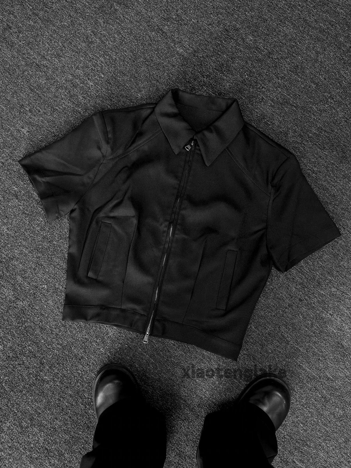 Designer × Japanese Brand × Vintage Utility dark black punk grunge patchwork zipper shirt Size US XXL / EU 58 / 5 - 1 Thumbnail