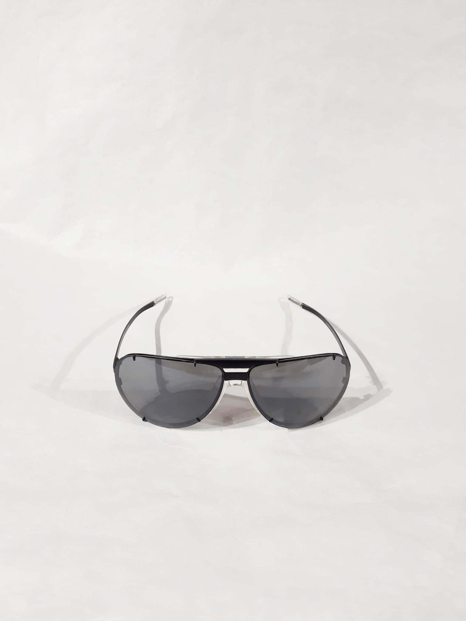 Dior × Hedi Slimane Dior Homme SS04 "Strip" Chrome Studded Aviator Sunglasses Size ONE SIZE - 10 Thumbnail