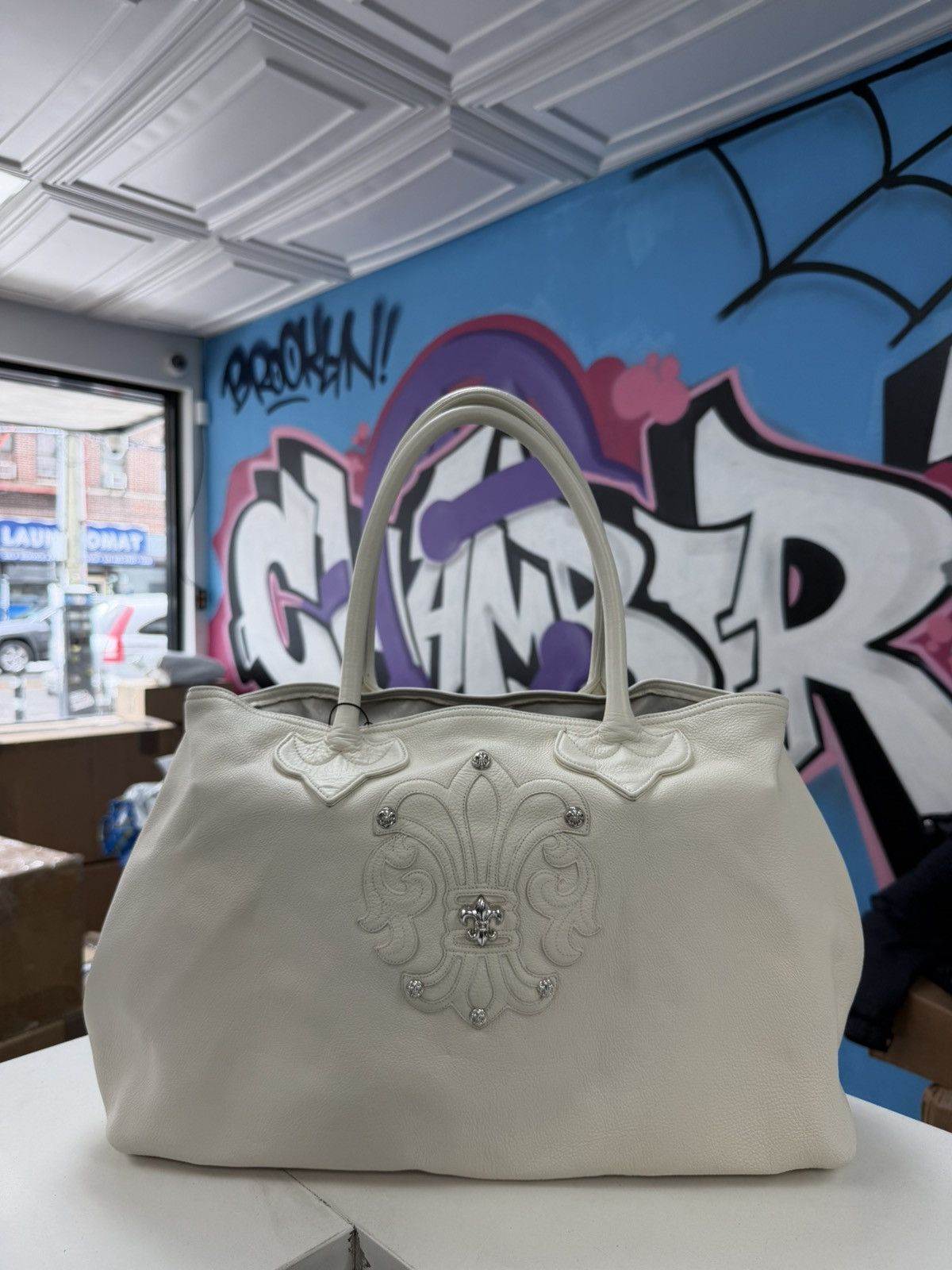 Chrome Hearts Chrome Hearts White Fleur Patch Tote Bag Size ONE SIZE - 1 Thumbnail