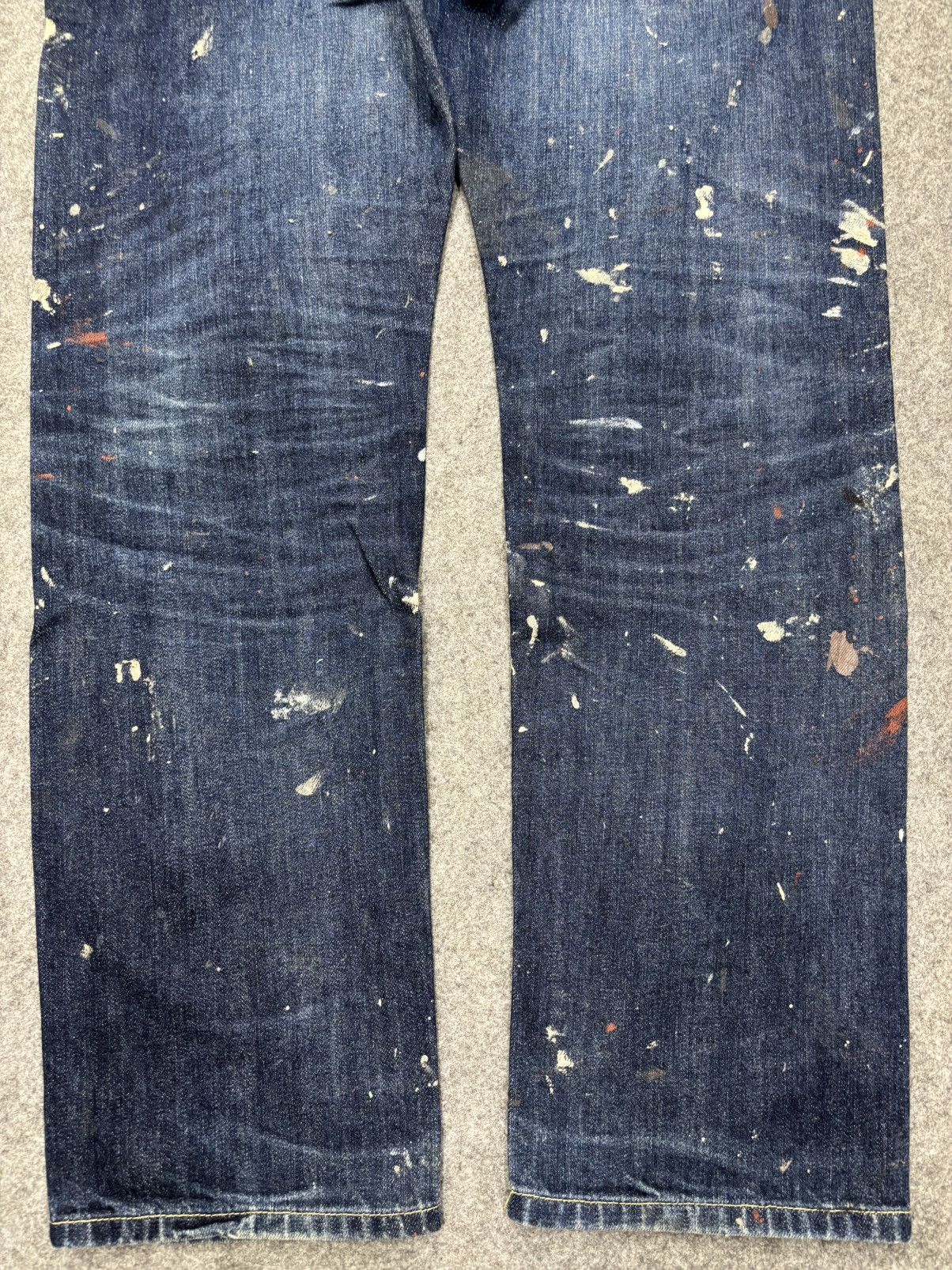 Japanese Brand 💥ART💥Uniqlo Japan Heavy Paint Splatter Selvedge Denim F673 Size US 34 / EU 50 - 17 Thumbnail