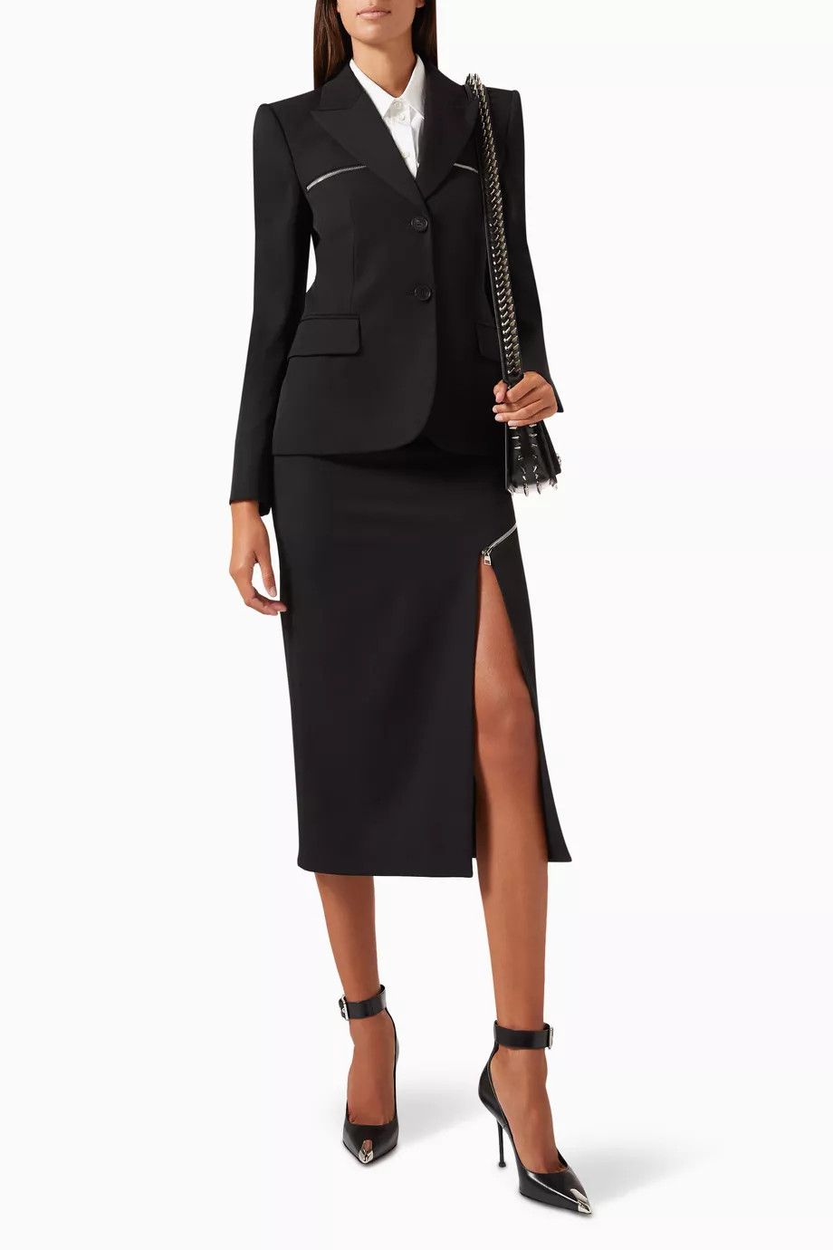 Alexander McQueen o1y0325 Blazer in Black Size S / US 4 / IT 40 - 2 Thumbnail