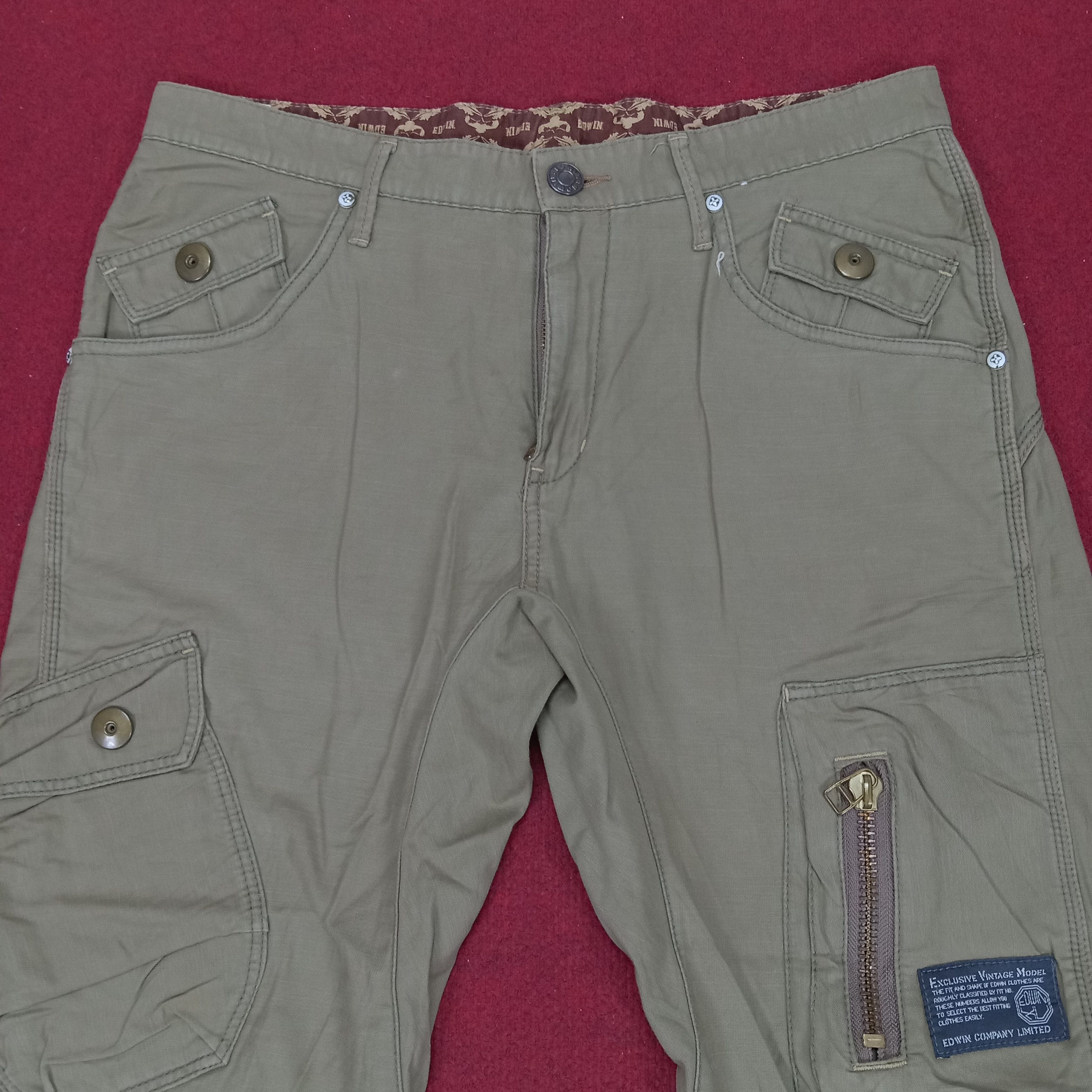 Edwin × Vintage Edwin Cargo Hiking Camping Style Rare Design Pants Size US 34 / EU 50 - 2 Thumbnail