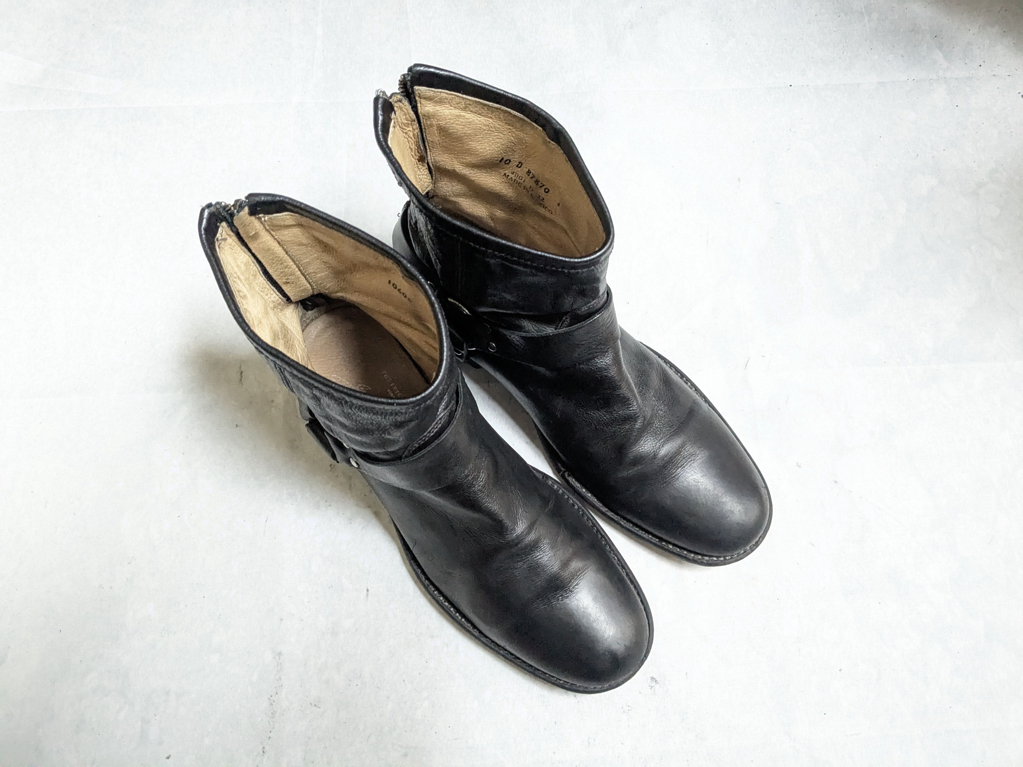 Frye Frye Harness Black Leather 10 D Leather Buckle Belted Size US 10 / EU 43 - 4 Thumbnail