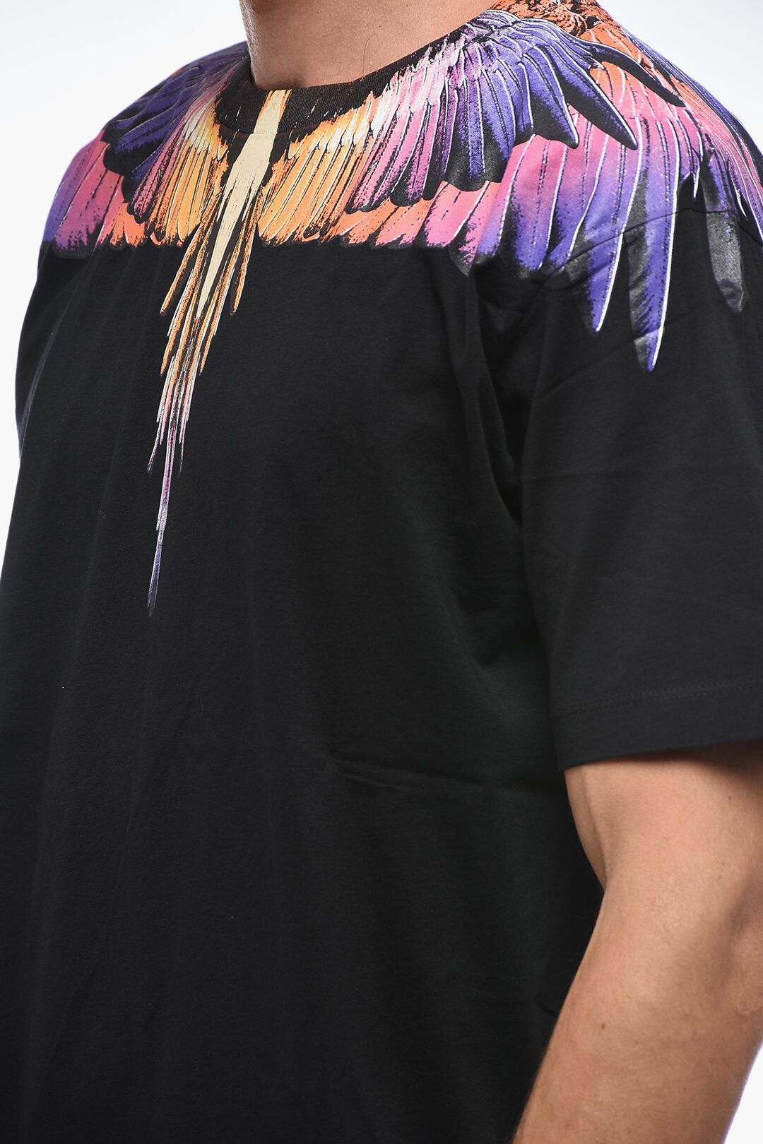 Marcelo Burlon og1mm0824 Crewneck Cotton T-Shirt in Black Size US XXL / EU 58 / 5 - 3 Thumbnail