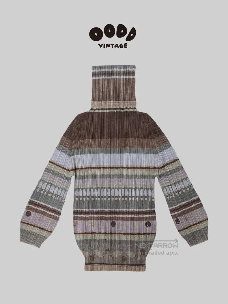 Issey Miyake Issey Miyake Bowling Turtleneck Ruffle Top Size L / US 10 / IT 46 - 1 Thumbnail