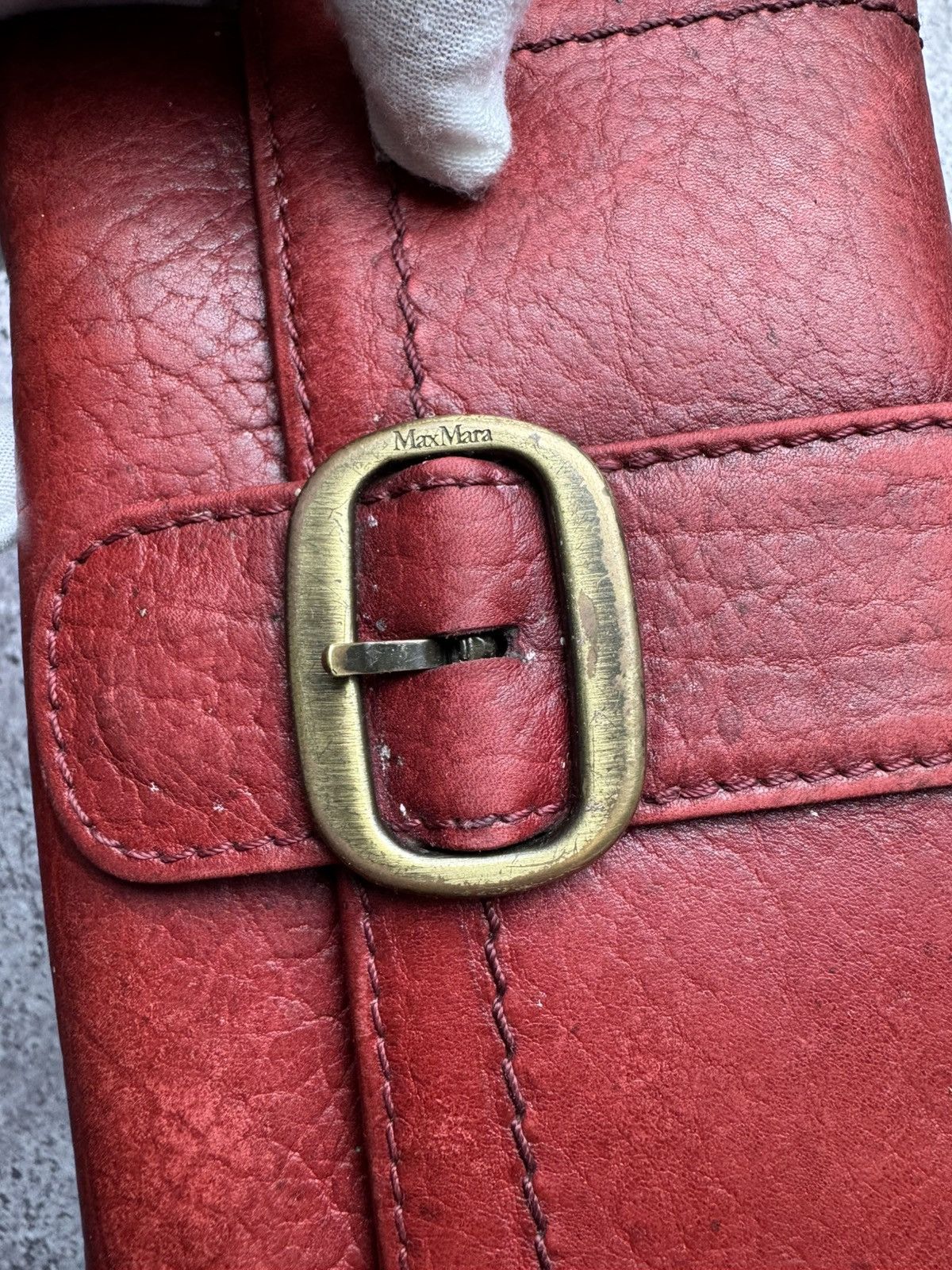 Hysteric Glamour × Vintage Max Mara Wallet Red Leather Vintage Size ONE SIZE - 2 Thumbnail