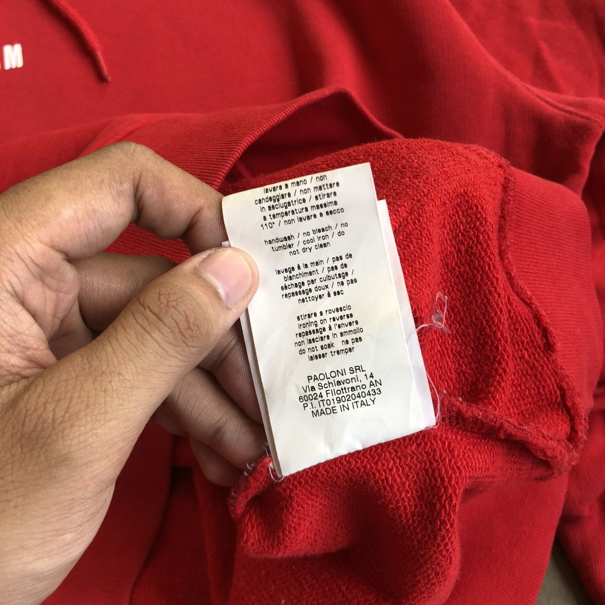 MSGM 🇮🇹 MSGM Milano Italy Big Logo Hoodie Red Luxury Designer Size US XL / EU 56 / 4 - 15 Thumbnail