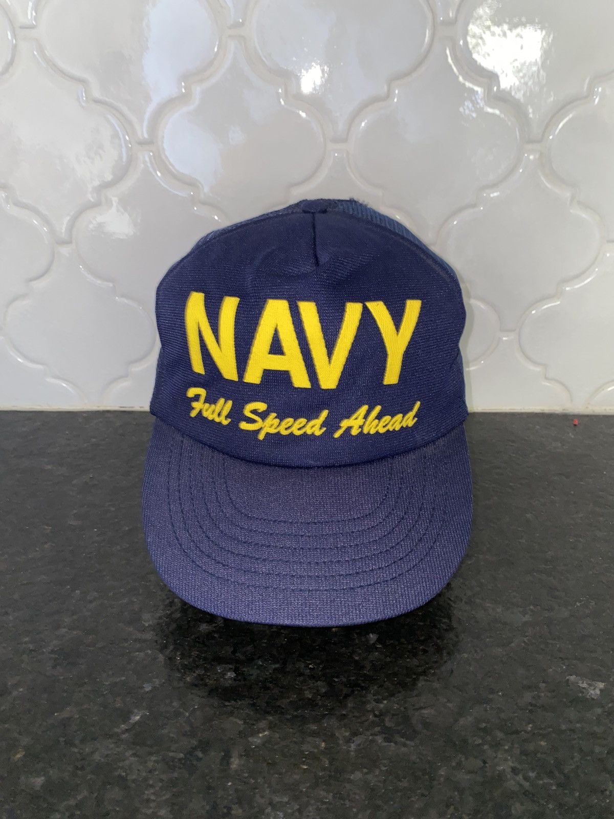 Other Vintage 80s Navy full speed ahead trucker hat Size ONE SIZE - 1 Thumbnail