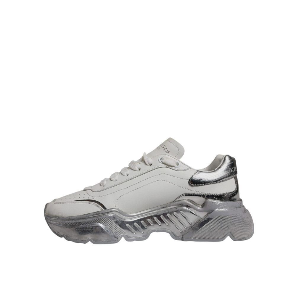 Dolce & Gabbana Dolce & Gabbana White Silver Daymaster Low Top Sneaker Shoes Size US 8.5 / IT 38.5 - 5 Thumbnail