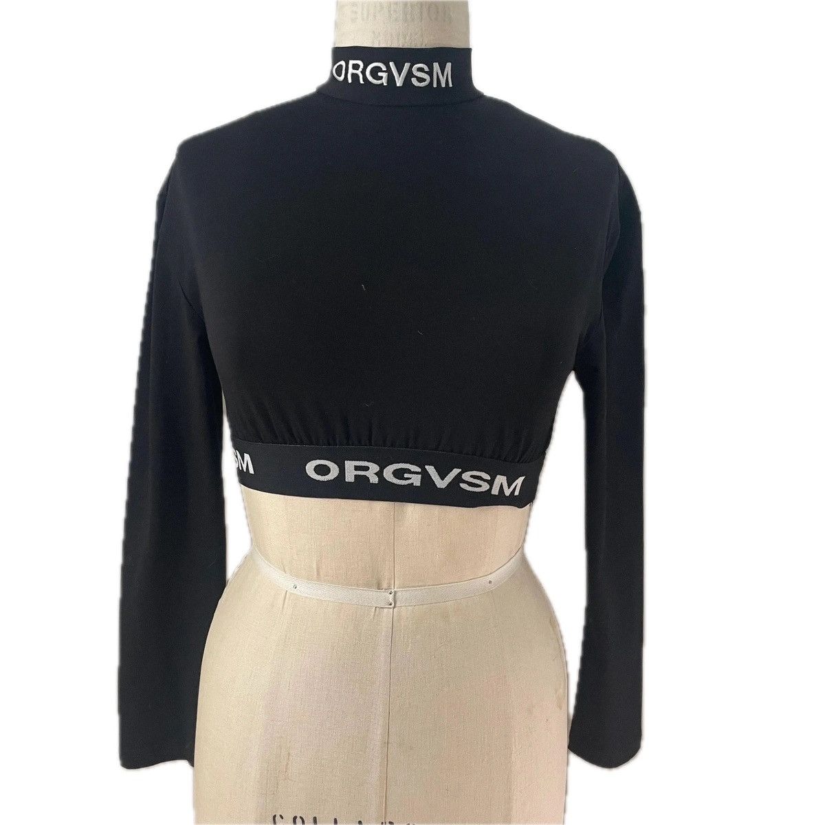 ORGVSM ORGVSM black long sleeve t shirt cropped turtleneck mockneck Size S / US 4 / IT 40 - 3 Thumbnail