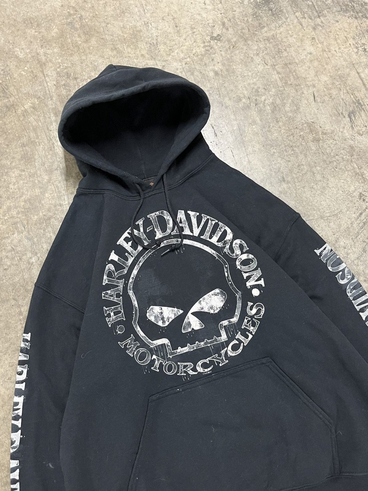 Harley Davidson Harley Davidson vintage y2k grunge skull hoodie rare hype Size US L / EU 52-54 / 3 - 6 Thumbnail
