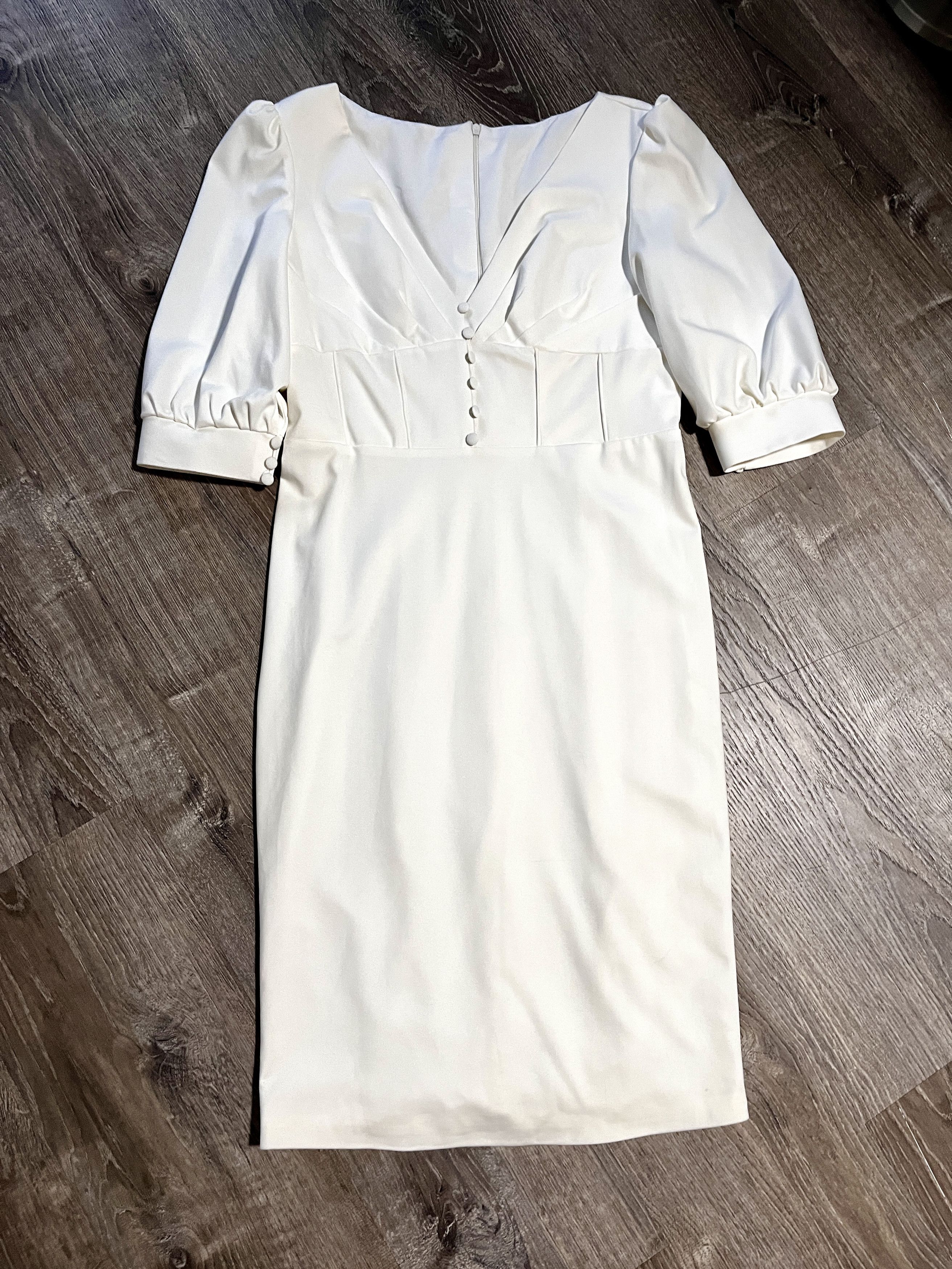 Other Elegant Wedding/Party White Dress Size L / US 10 / IT 46 - 1 Thumbnail