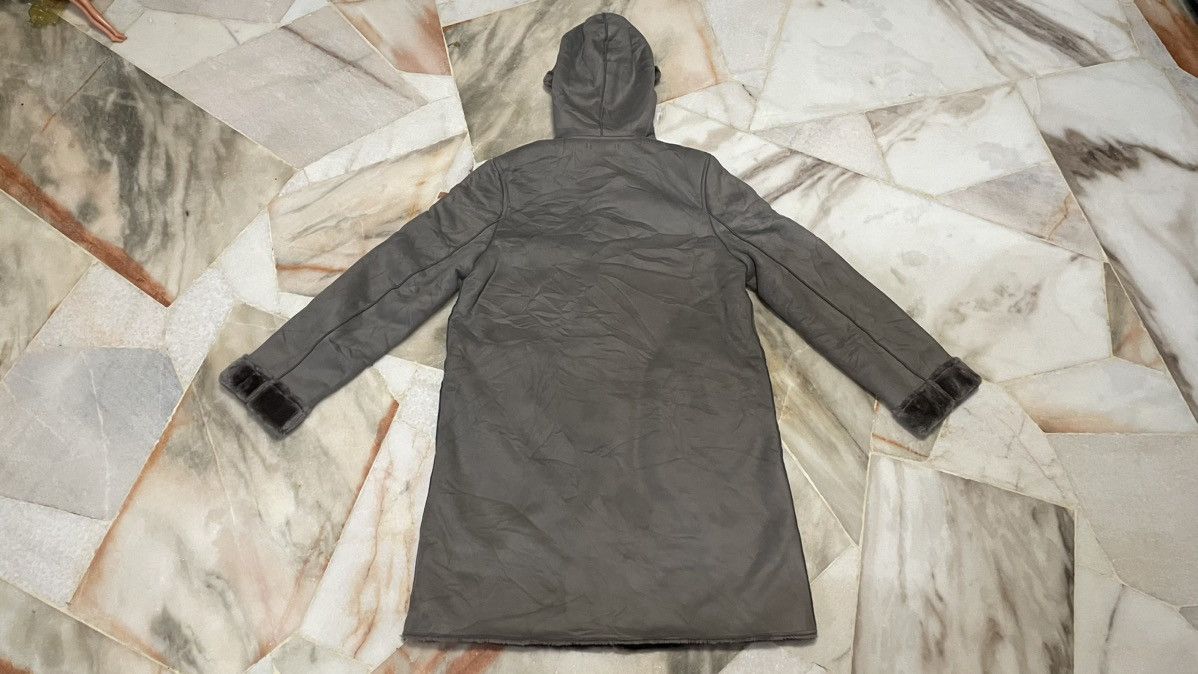FAUX SHEARLING HOODED COAT